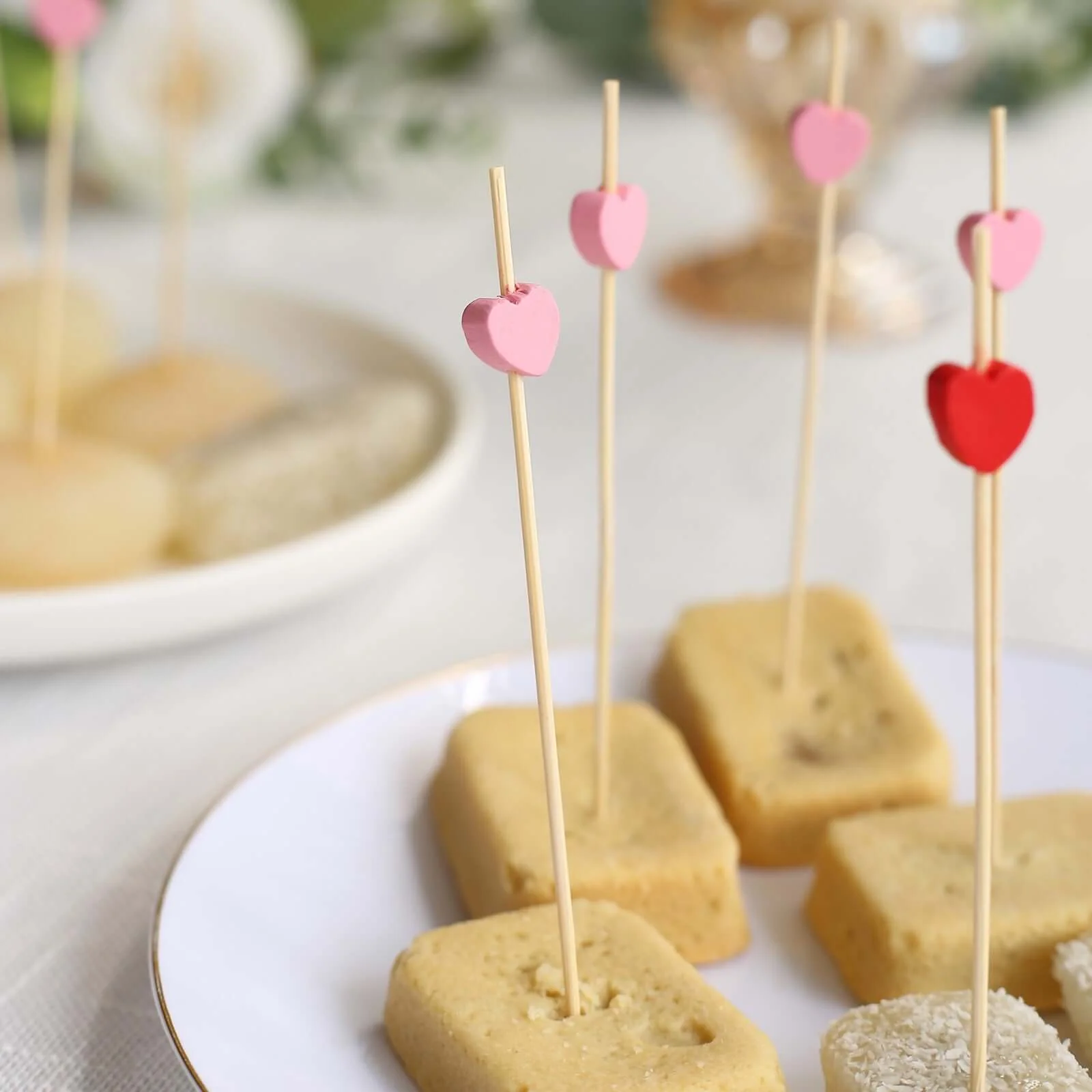 100-Pack Red/Pink Bamboo Skewers 5", Heart Design Biodegradable Cocktail Sticks - Eco Friendly Fruit Appetizer Party Picks - Image 8