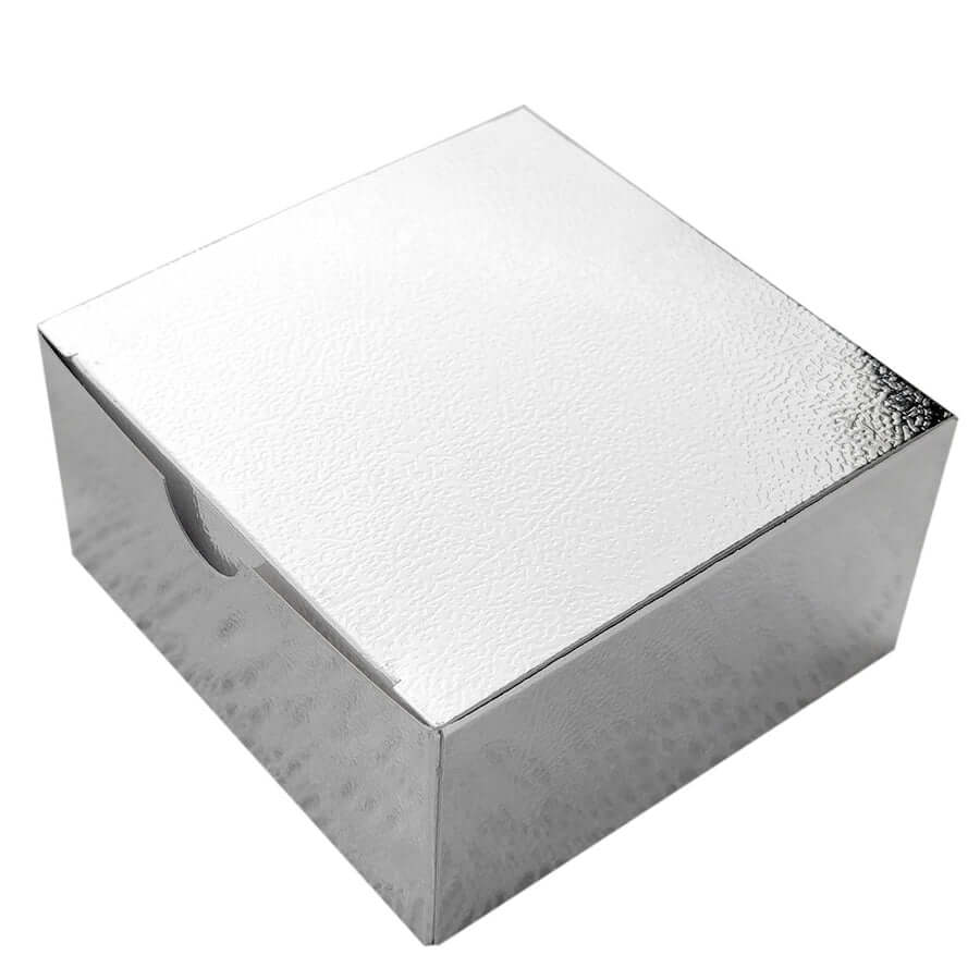 100 Pack Silver Cake Cupcake Party Favor Gift Boxes, DIY 4"x4"x2" - Image 6