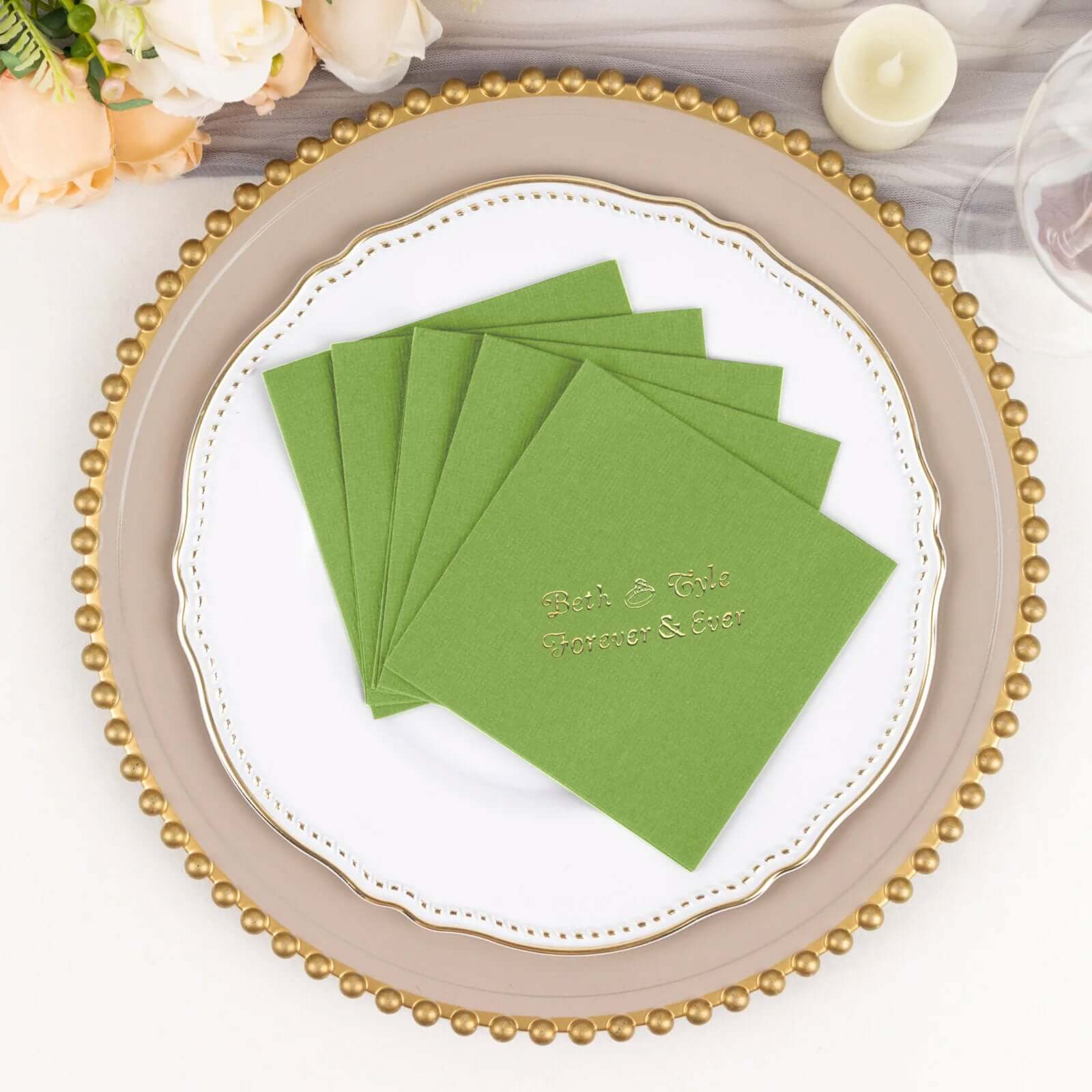 100-Pack Soft Airlaid Paper Beverage Napkins Personalized Small Emblem - Highly Absorbent Custom Napkins - Image 15