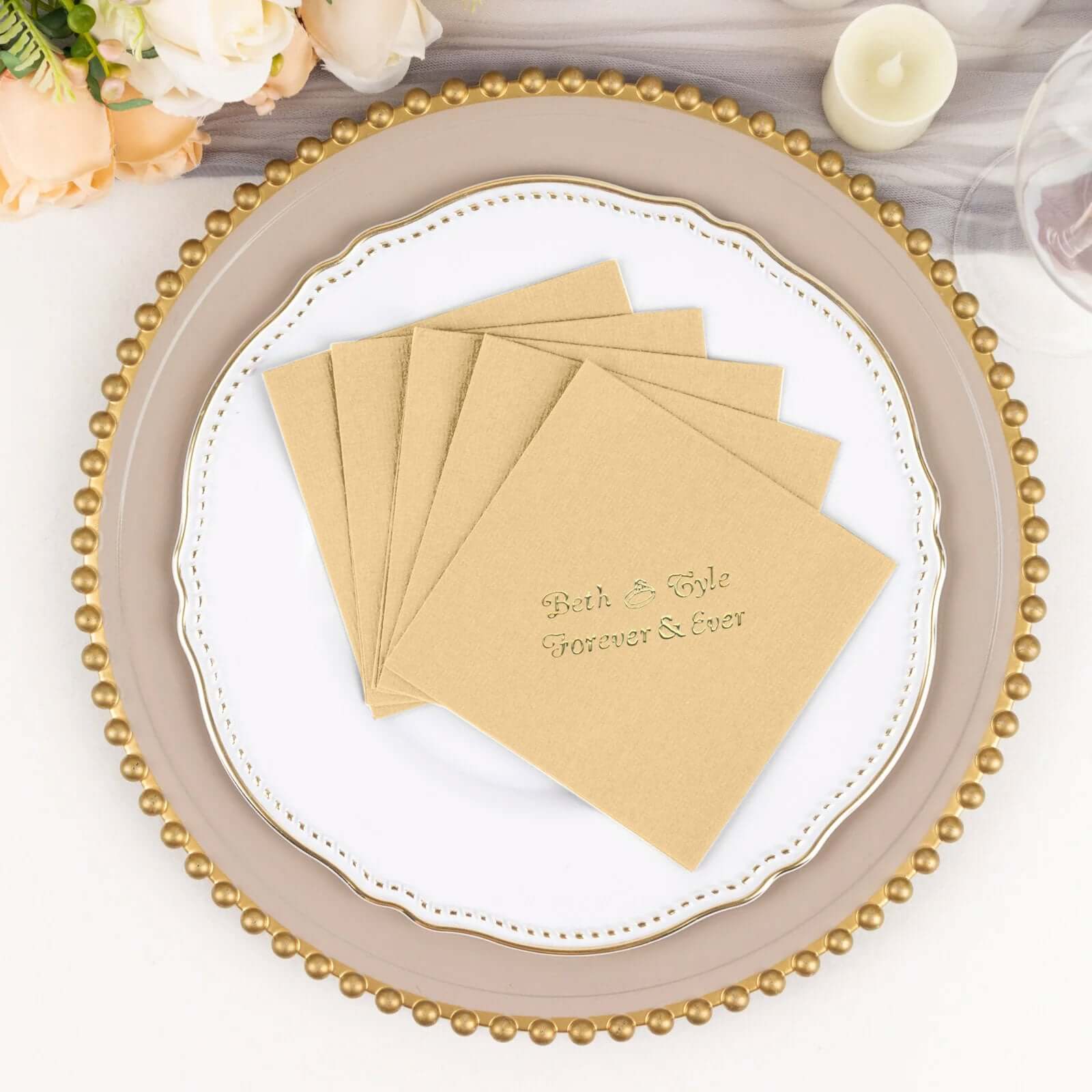 100-Pack Soft Airlaid Paper Beverage Napkins Personalized Small Emblem - Highly Absorbent Custom Napkins - Image 17