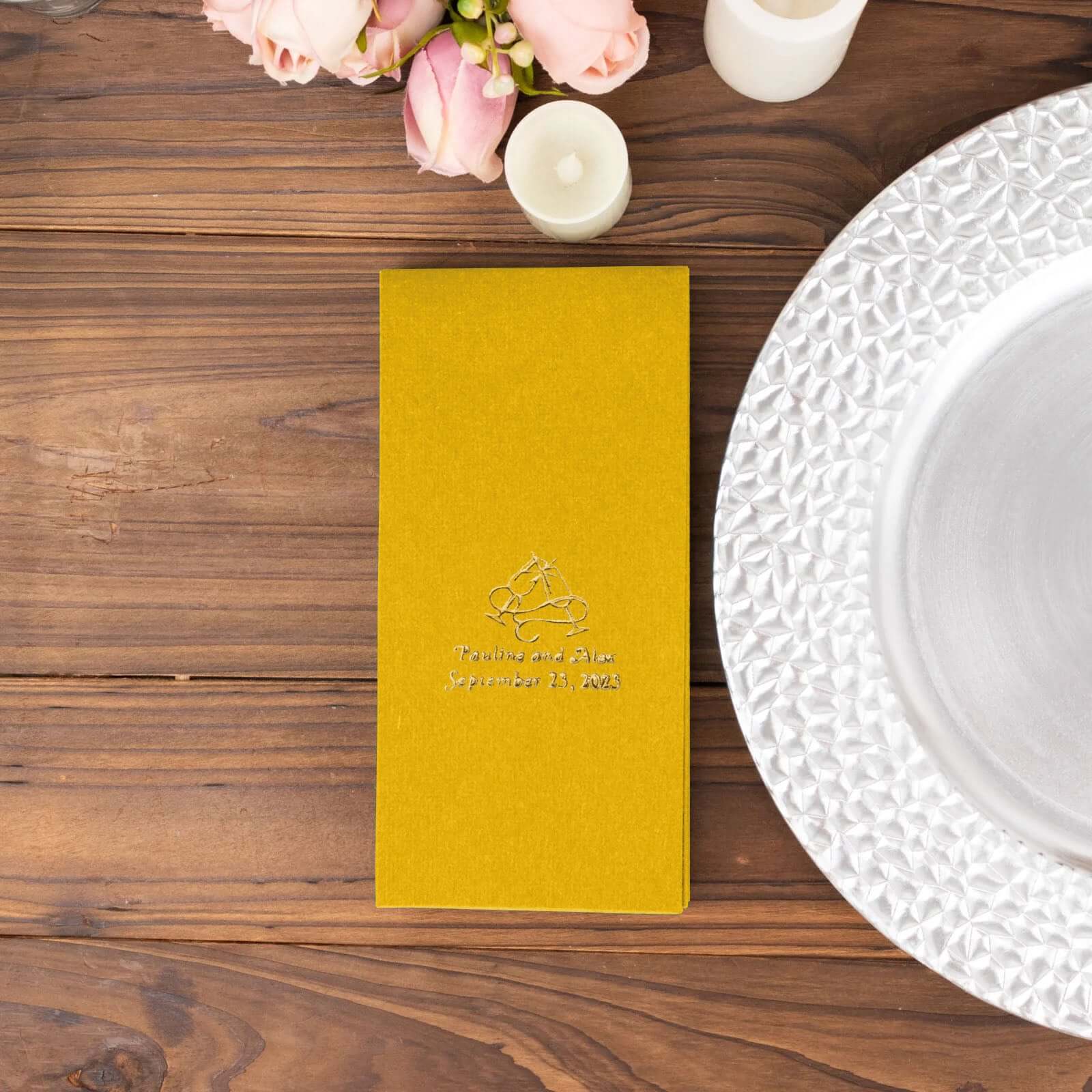 100-Pack Soft Airlaid Paper Dinner Napkins Personalized Large Emblem - Custom Highly Absorbent Party Napkins - Image 11