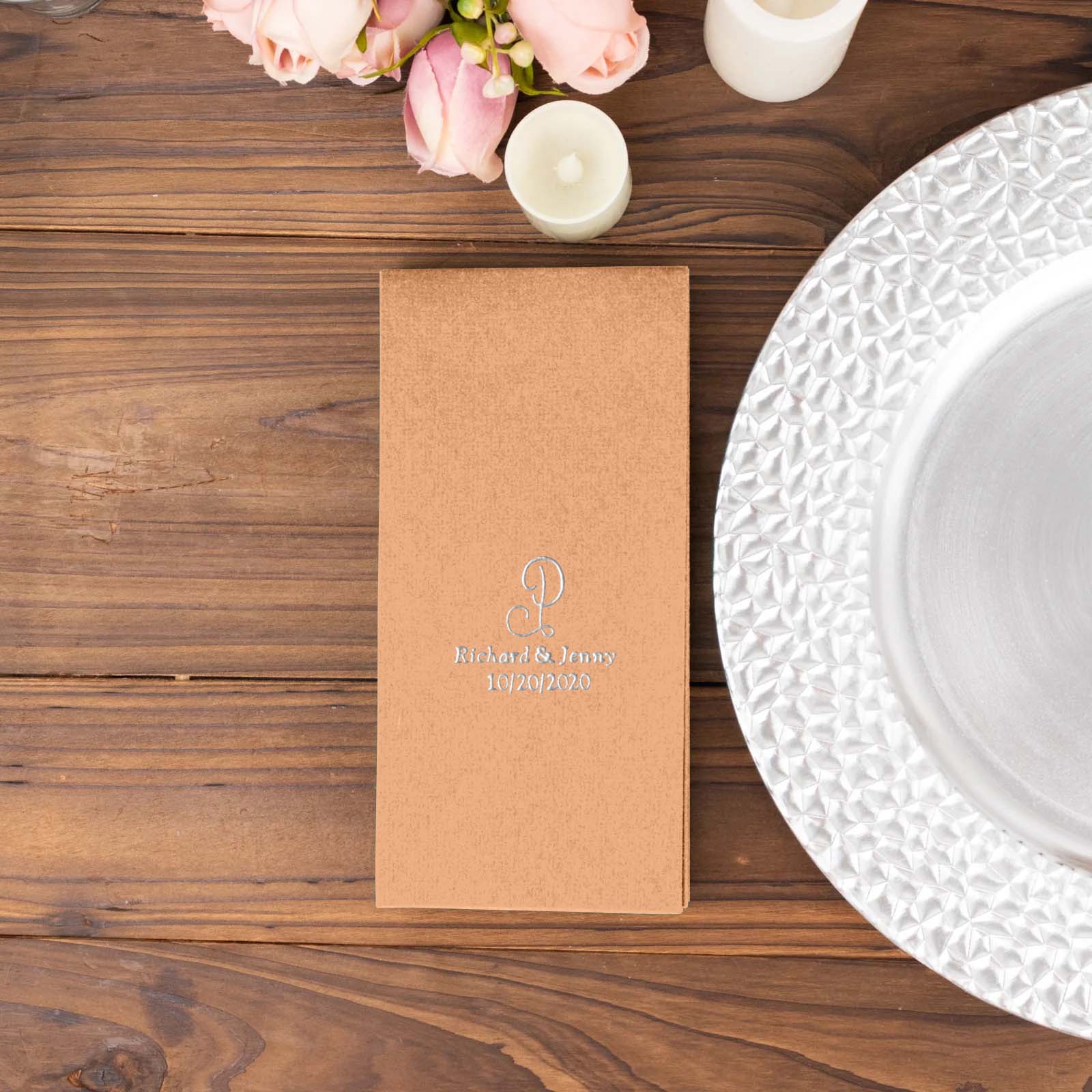 100-Pack Soft Airlaid Paper Dinner Napkins Personalized Monogram - Custom Highly Absorbent Napkins for Events - Image 13