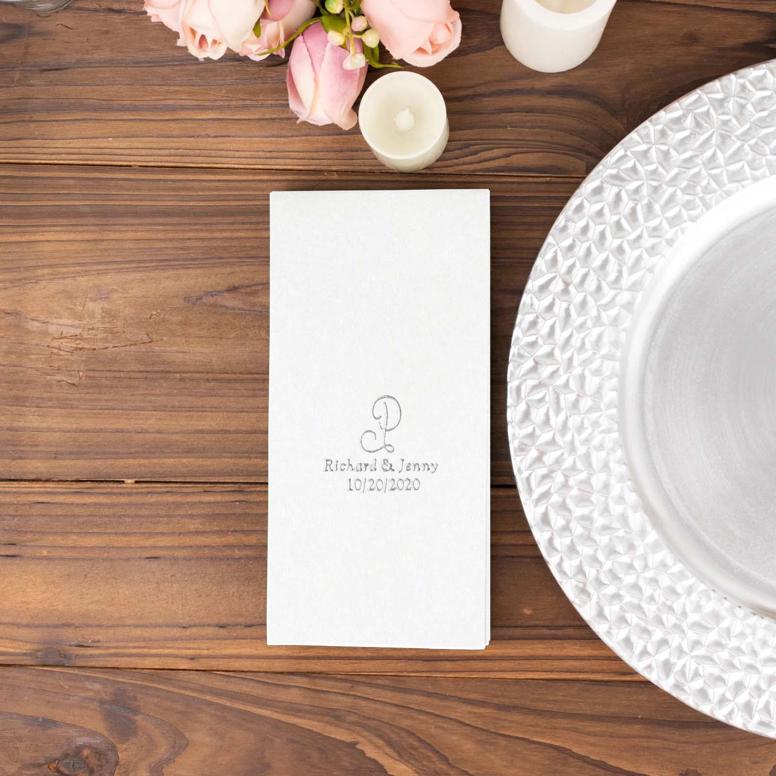 100-Pack Soft Airlaid Paper Dinner Napkins Personalized Monogram - Custom Highly Absorbent Napkins for Events - Image 14
