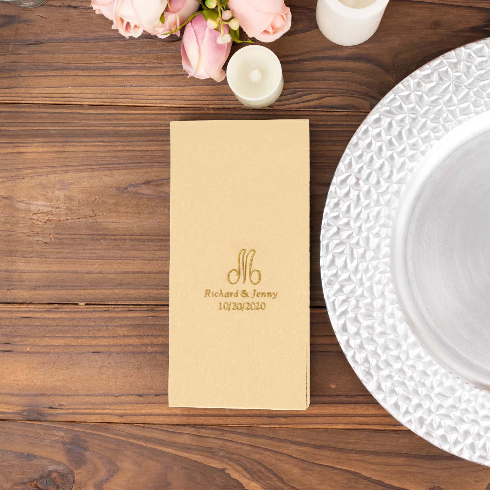 100-Pack Soft Airlaid Paper Dinner Napkins Personalized Monogram - Custom Highly Absorbent Napkins for Events - Image 15