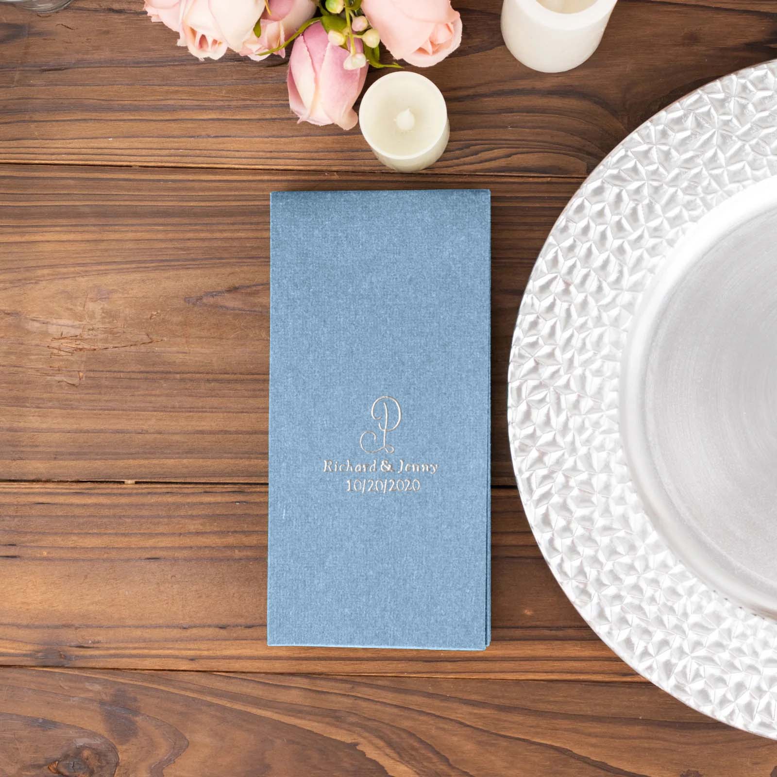 100-Pack Soft Airlaid Paper Dinner Napkins Personalized Monogram - Custom Highly Absorbent Napkins for Events - Image 2
