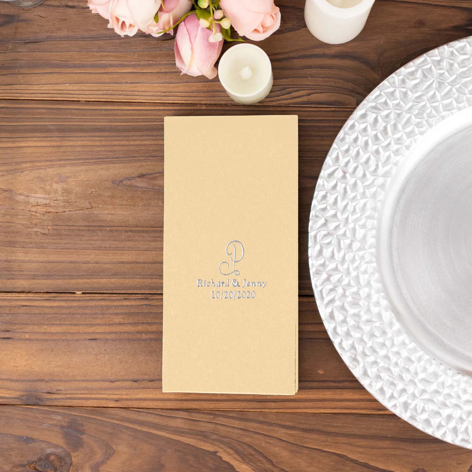 100-Pack Soft Airlaid Paper Dinner Napkins Personalized Monogram - Custom Highly Absorbent Napkins for Events - Image 9