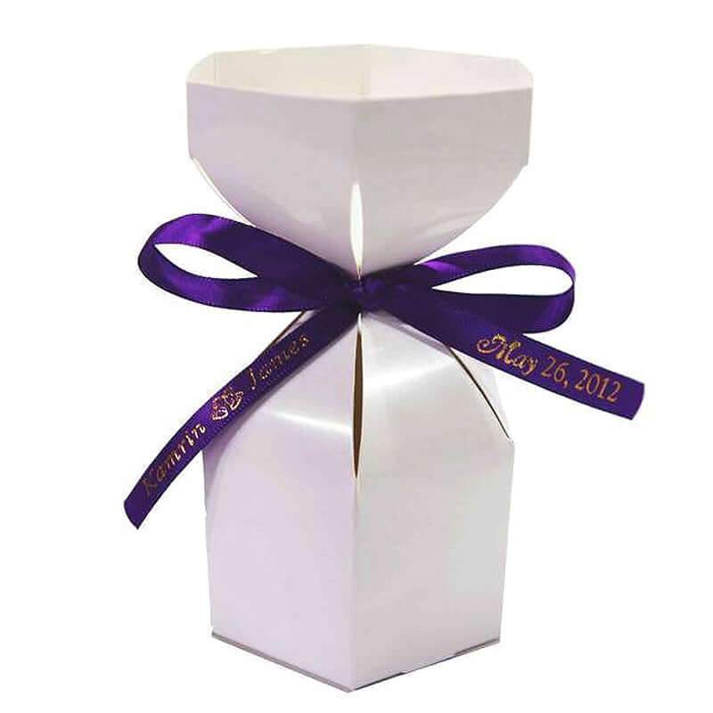 100 Pack White Personalized French A la Mode Favor Gift Boxes, Custom Wedding Favors - Image 3