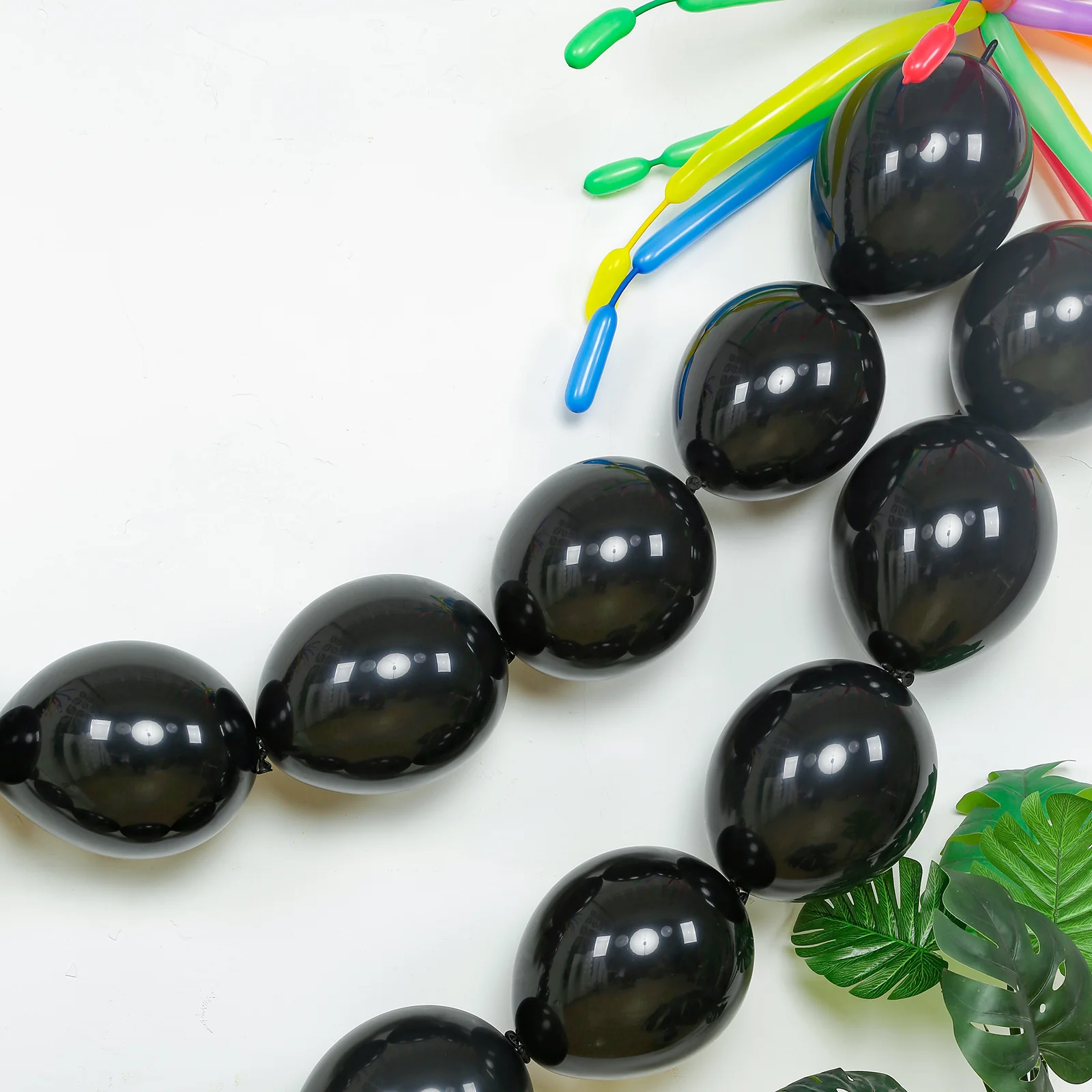 100 Pcs Biodegradable Quick Link Balloons 10" Matte Pastel Black, Latex Linking Balloons for Balloon Chains, Garland, Arch, Backdrop & Wall Decor - Image 10