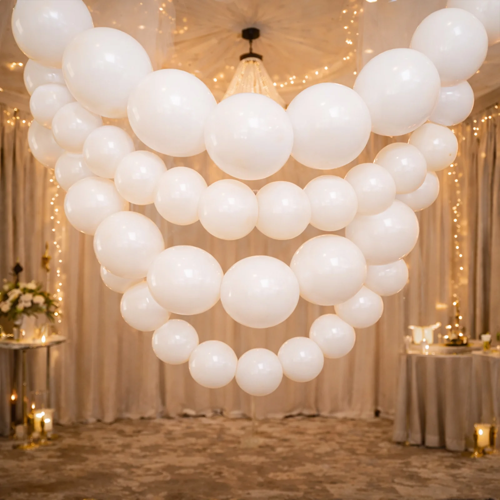 100 Pcs Biodegradable Quick Link Balloons 10" Matte Pastel White, Latex Linking Balloons for Balloon Chains, Garland, Arch, Backdrop & Wall Decor - Image 7