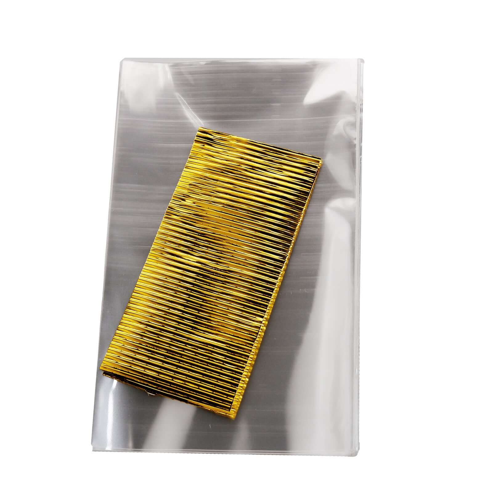 100 Pcs Clear Gift Goodie Candy Treat Bags and Gold Twist Ties 6"x10" - Image 7
