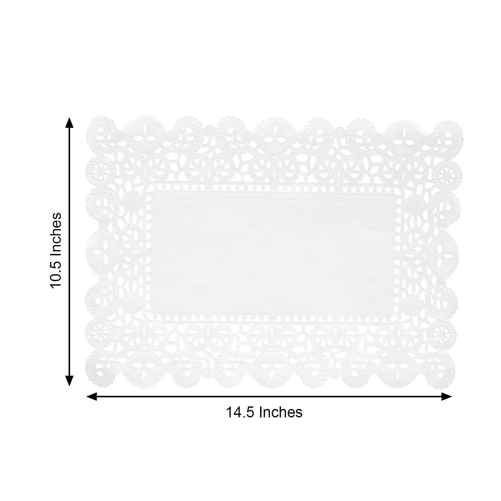 100 Pcs Paper Rectangle Placemats 14"x10" White - Food Grade Lace Paper Doilies for Desserts, Crafts & Table Decor - Image 3