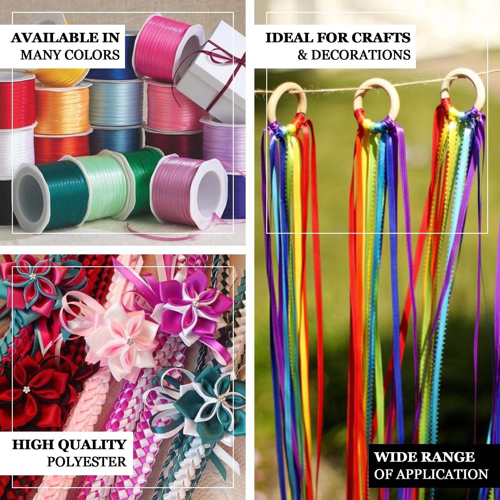 Pink Satin Ribbon 100 Yards 1/8" - Image 4