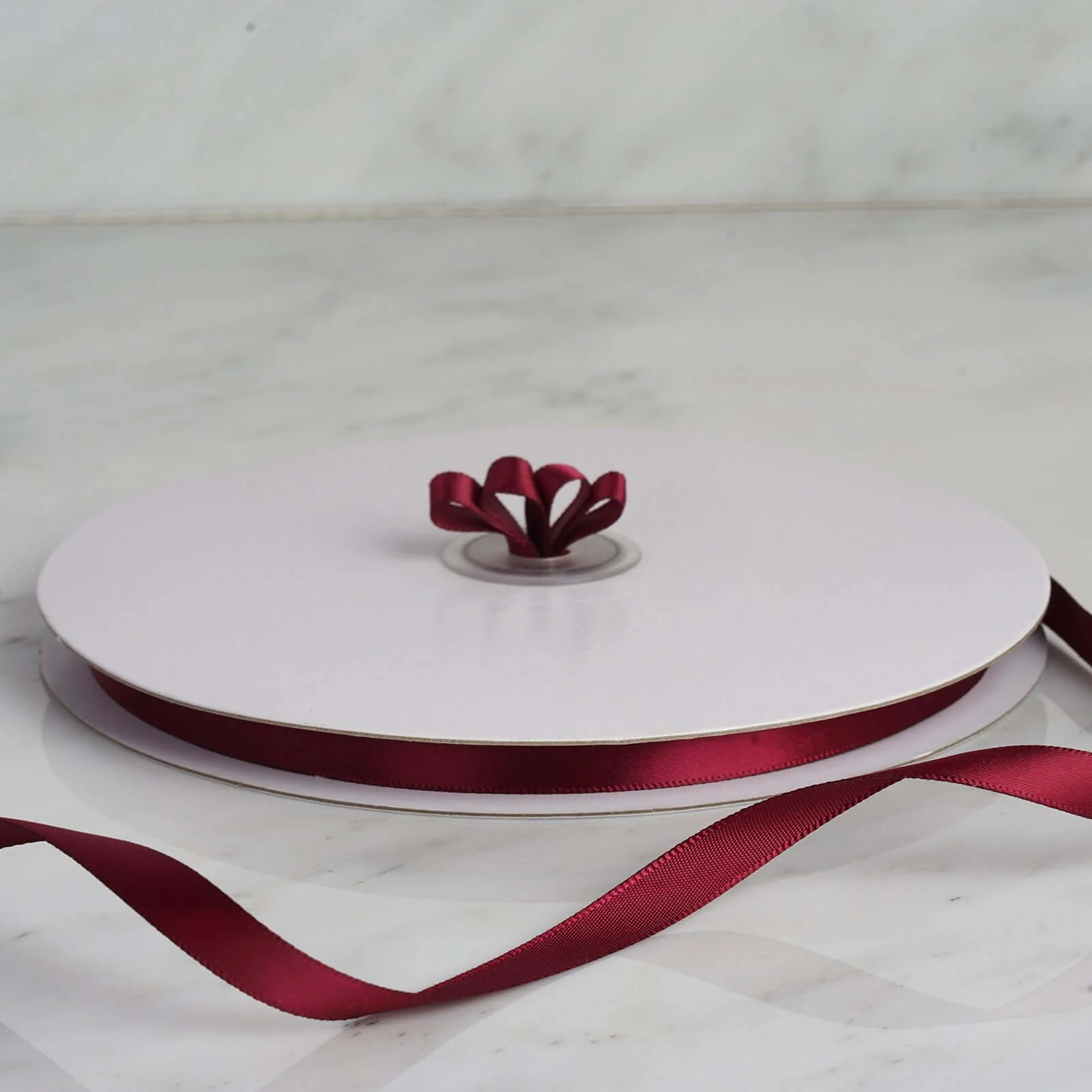 Burgundy Single Face Decorative Satin Ribbon 100 Yards 3/8" - Image 8
