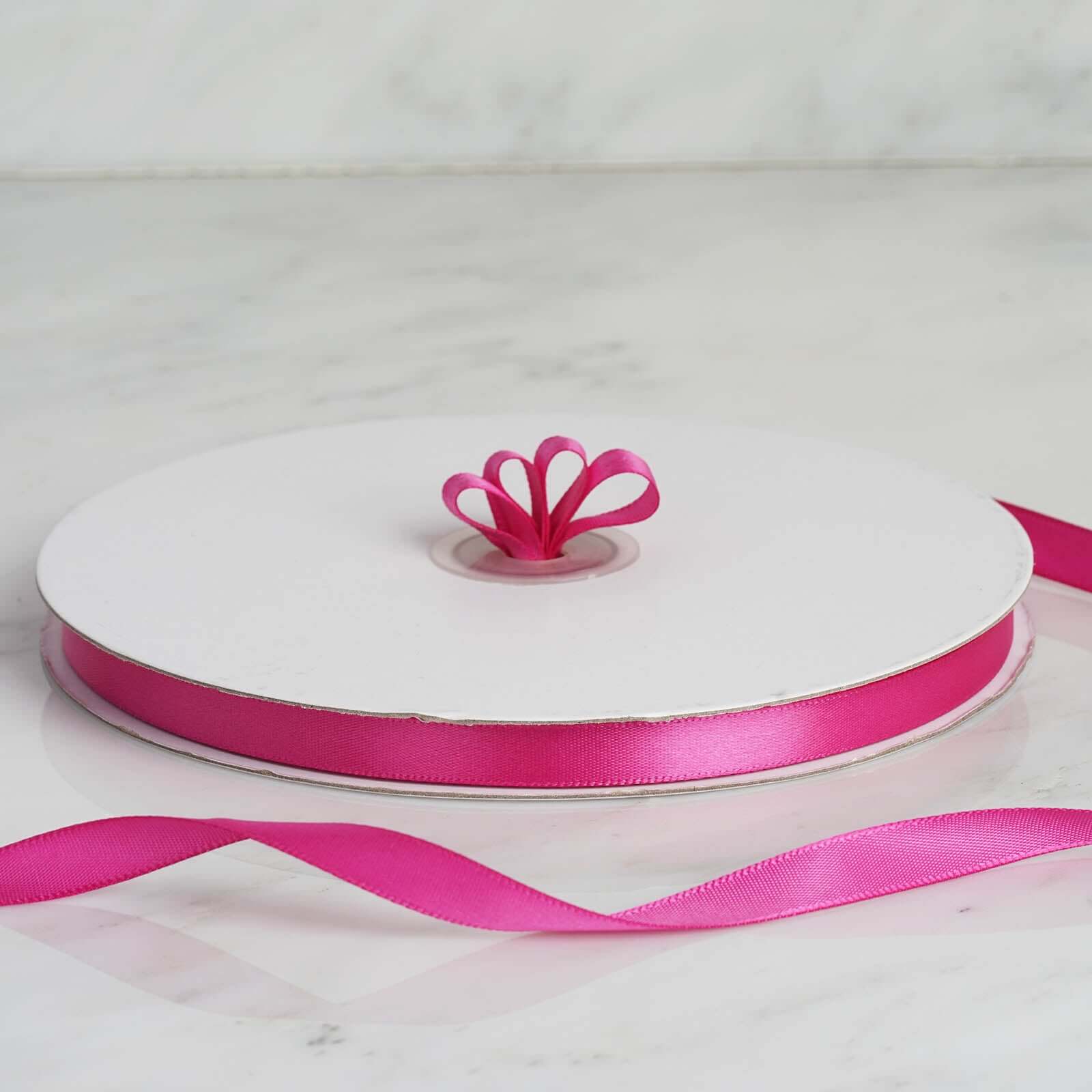 Fuchsia Single Face Decorative Satin Ribbon 100 Yards 3/8" - Image 8