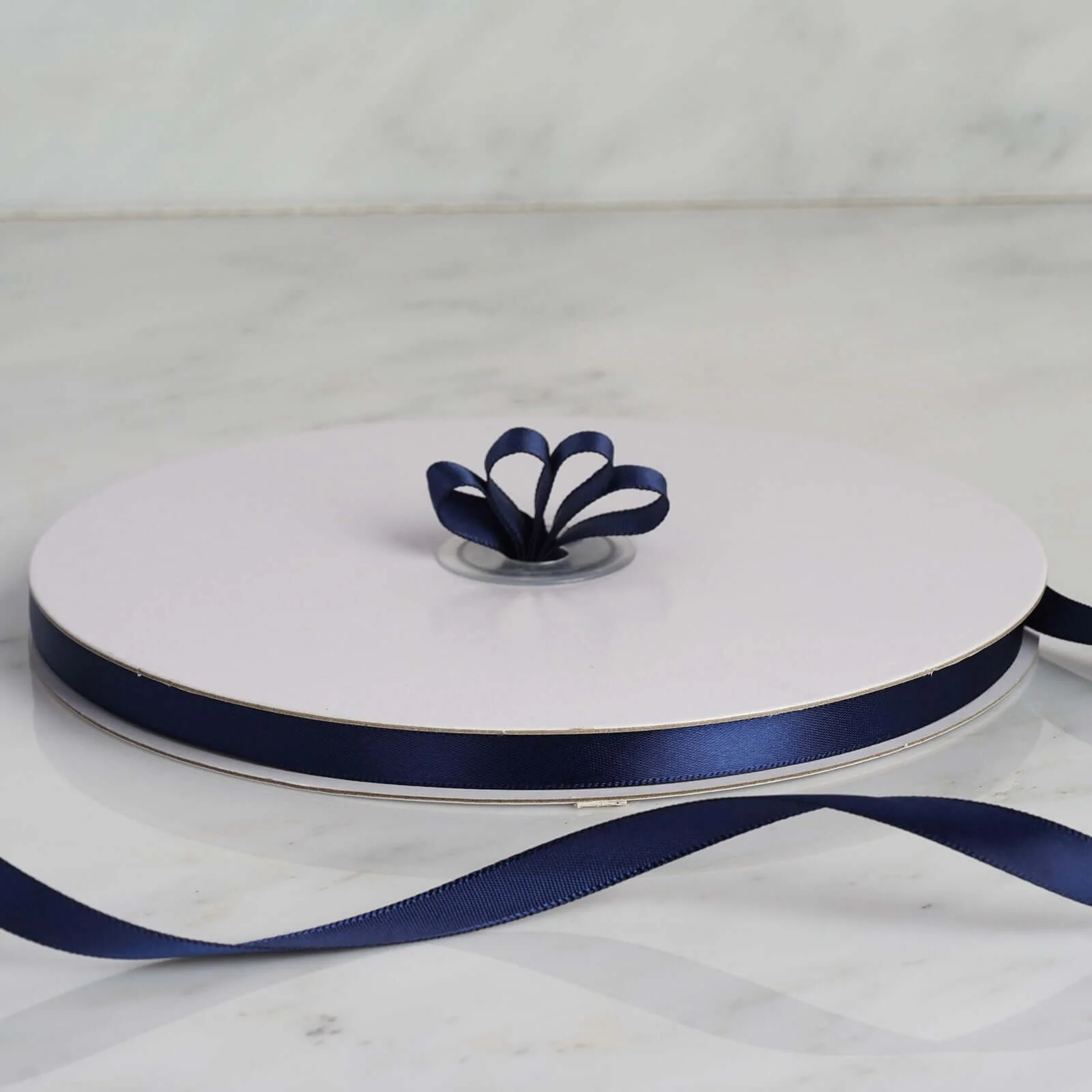 Navy Blue Single Face Decorative Satin Ribbon 100 Yards 3/8" - Image 8