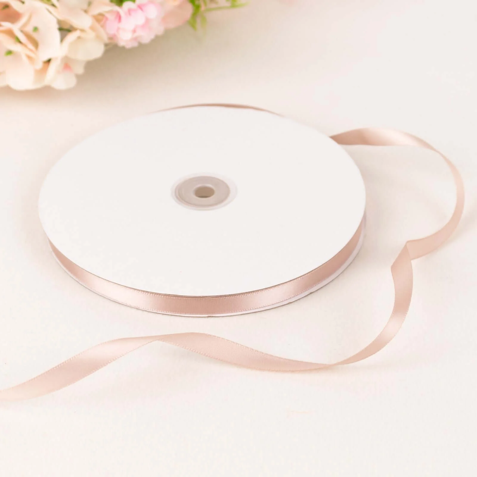 Nude Single Face Decorative Satin Ribbon 100 Yards 3/8" - Image 7