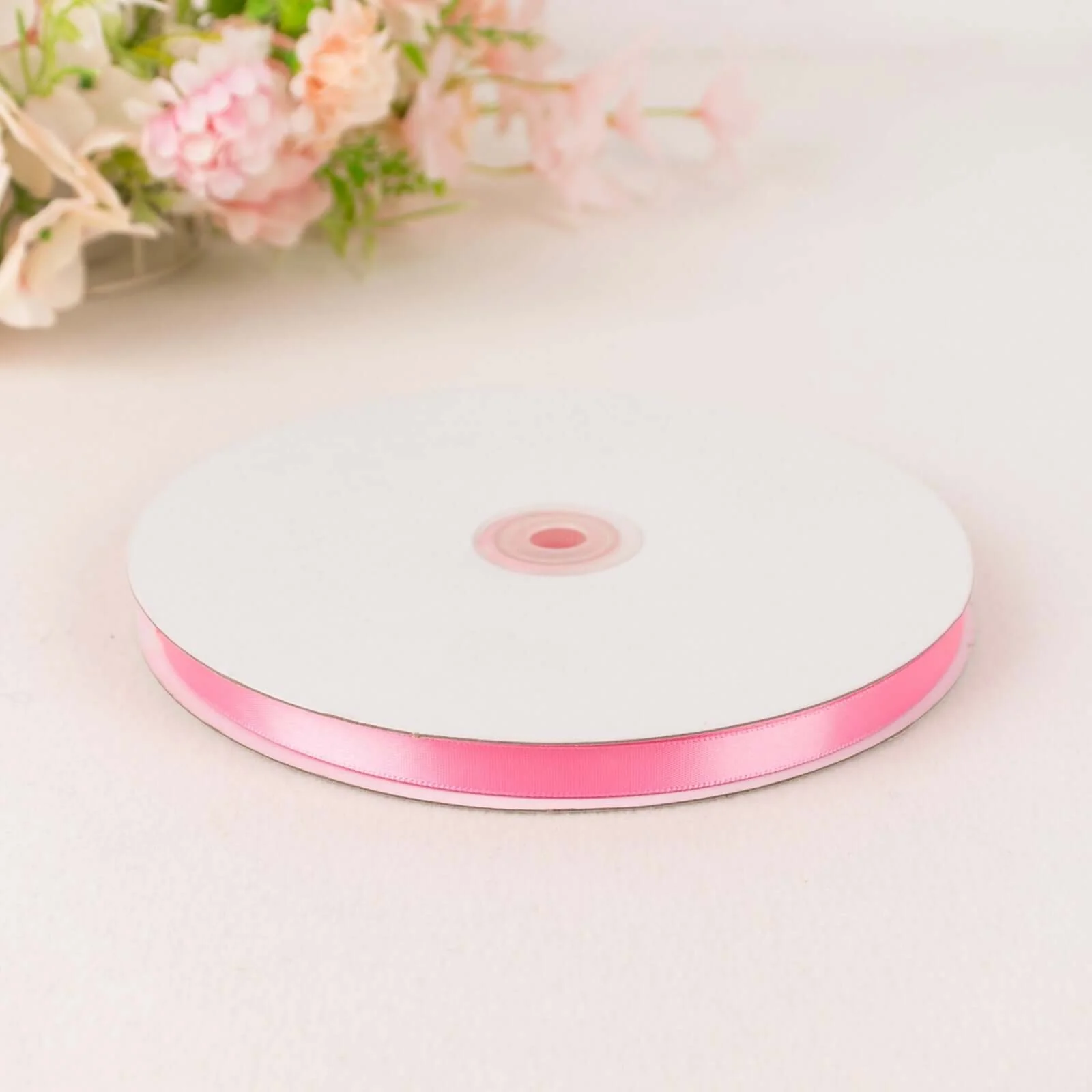 Pink Single Face Decorative Satin Ribbon 100 Yards 3/8"
