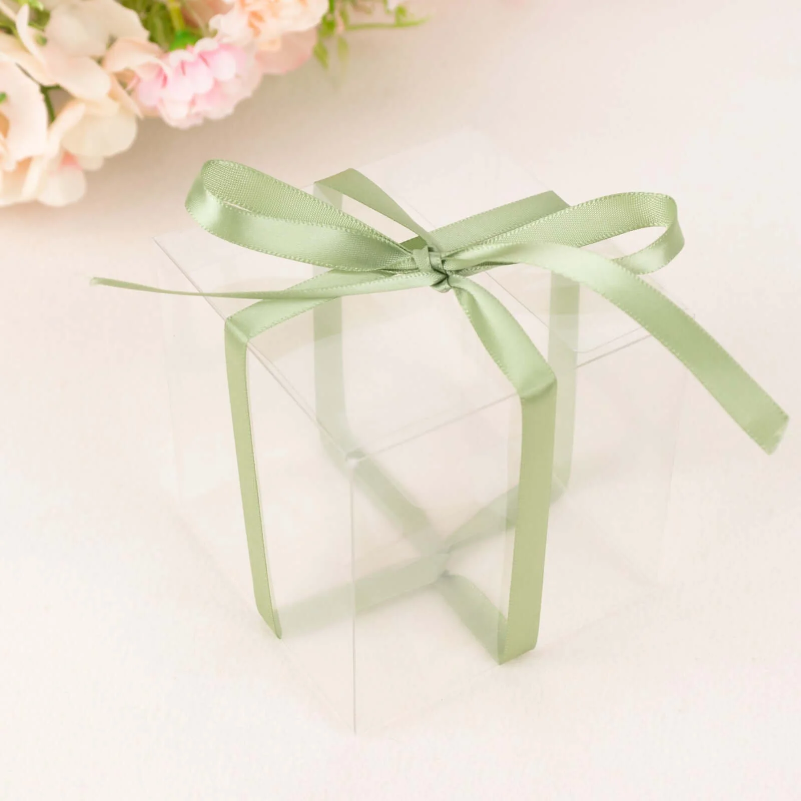 Sage Green Single Face Decorative Satin Ribbon 100 Yards 3/8" - Image 2