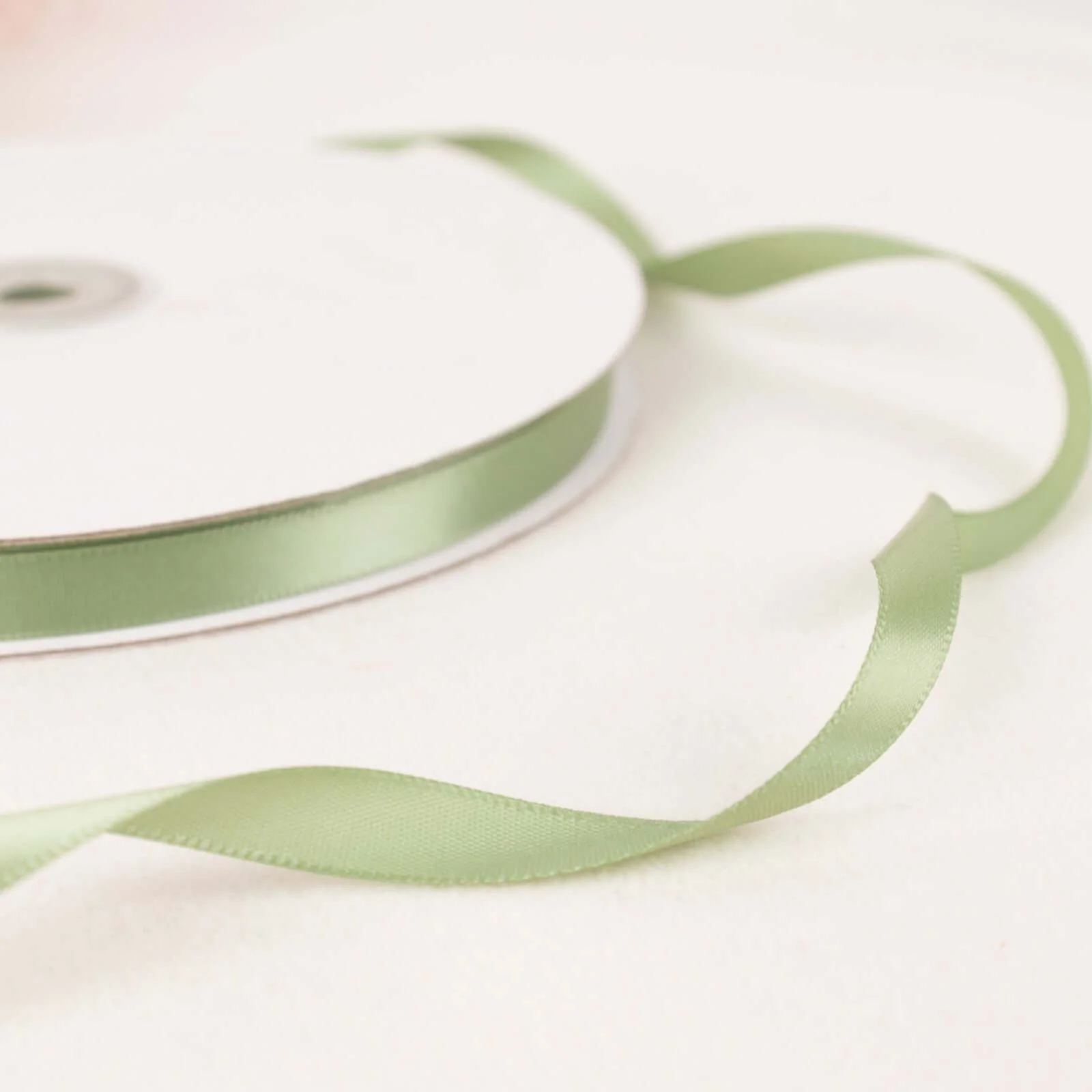 Sage Green Single Face Decorative Satin Ribbon 100 Yards 3/8" - Image 3