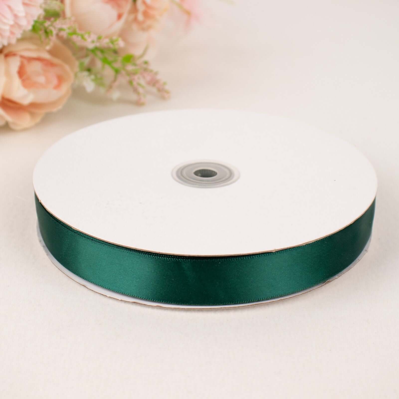 Hunter Emerald Green Single Face Decorative Satin Ribbon 100 Yards 7/8" - Image 10