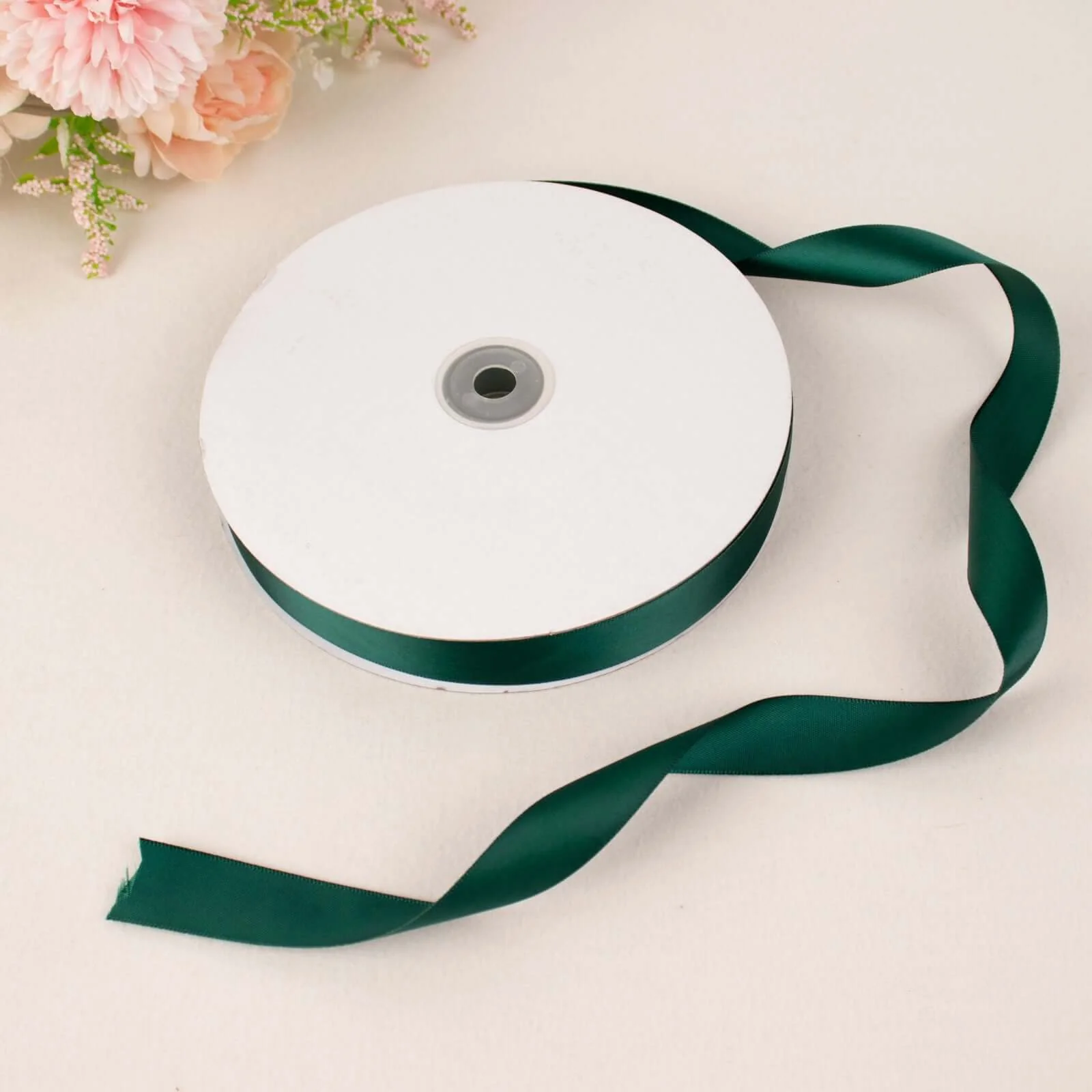 Hunter Emerald Green Single Face Decorative Satin Ribbon 100 Yards 7/8" - Image 8