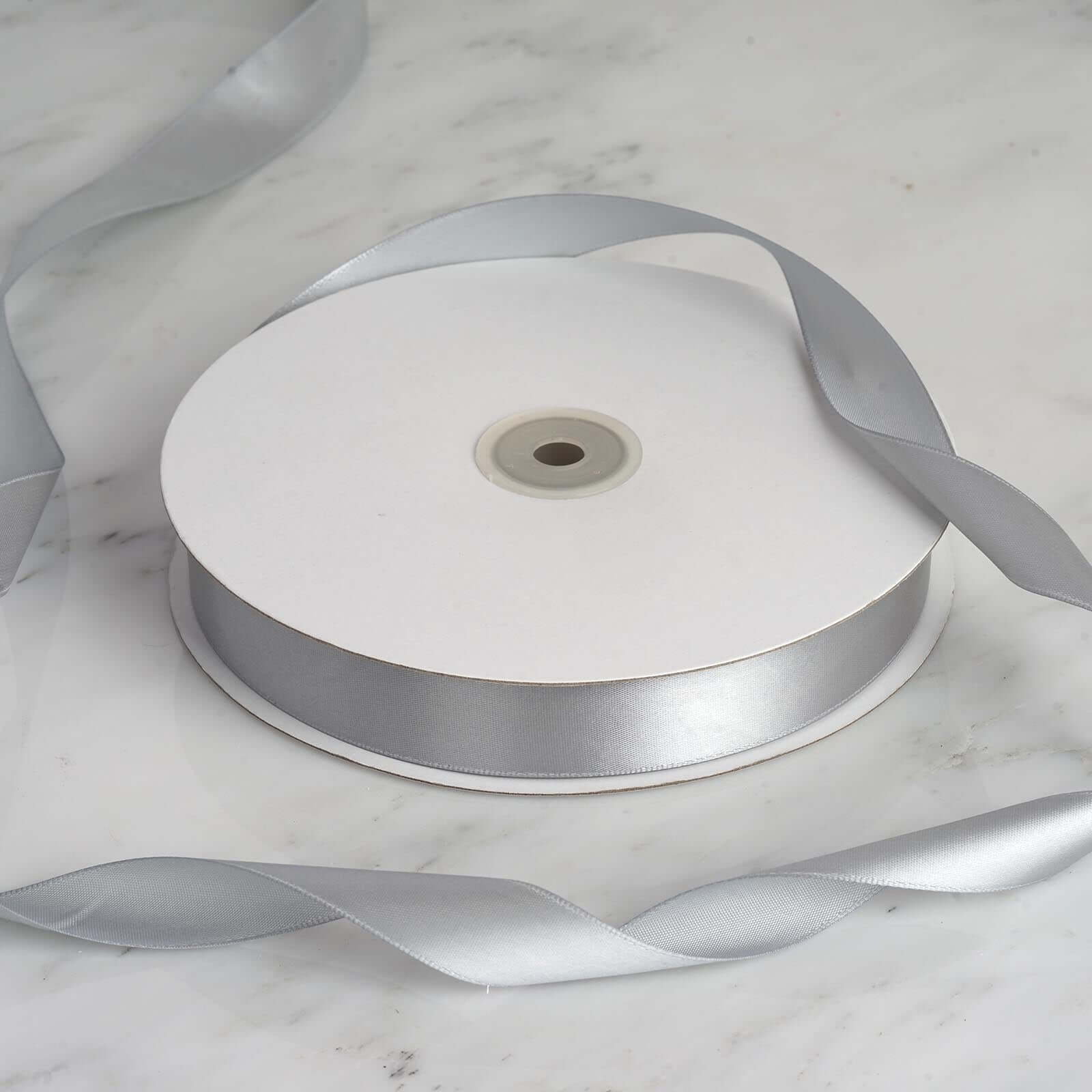 Silver Single Face Decorative Satin Ribbon 100 Yards 7/8" - Image 12
