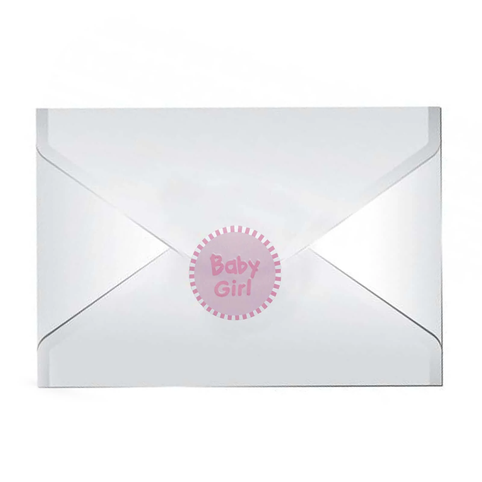 100pcs Round Pink Baby Girl Baby Shower Favor Envelope Stickers 1" - Image 2