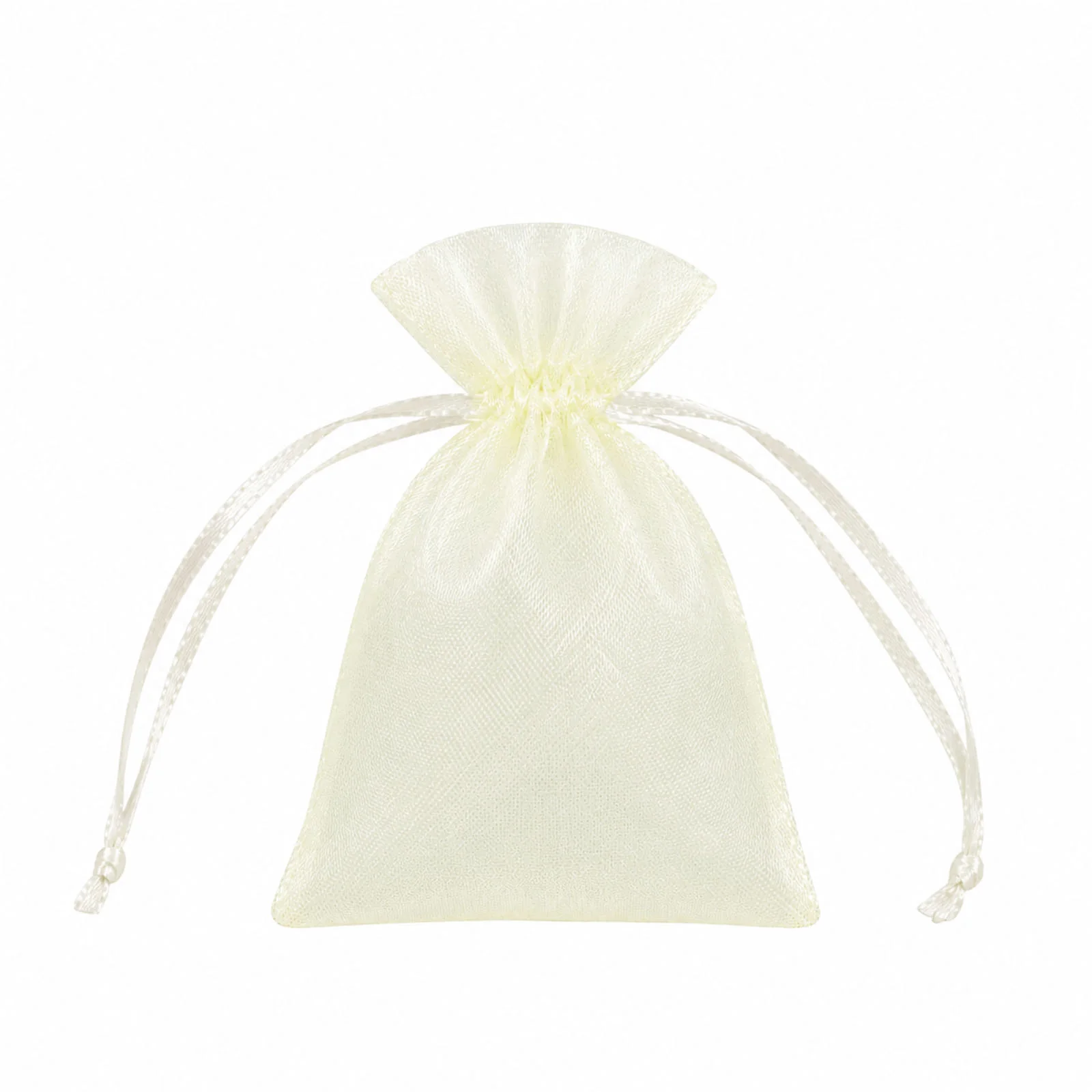 100 Pack Yellow Organza Drawstring Favor Bags 3" x 4" – Wedding Party Gift Bags - Image 2