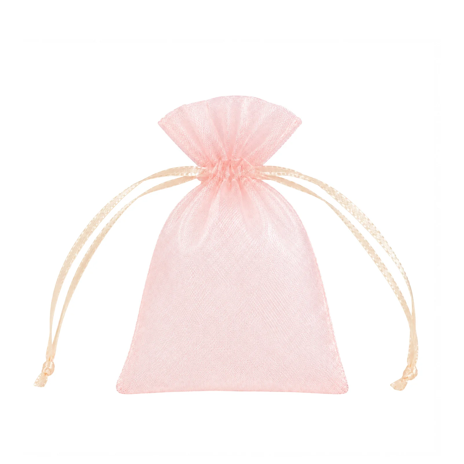 100 Pack Blush Organza Drawstring Favor Bags 3" x 4" – Wedding Party Gift Bags - Image 2