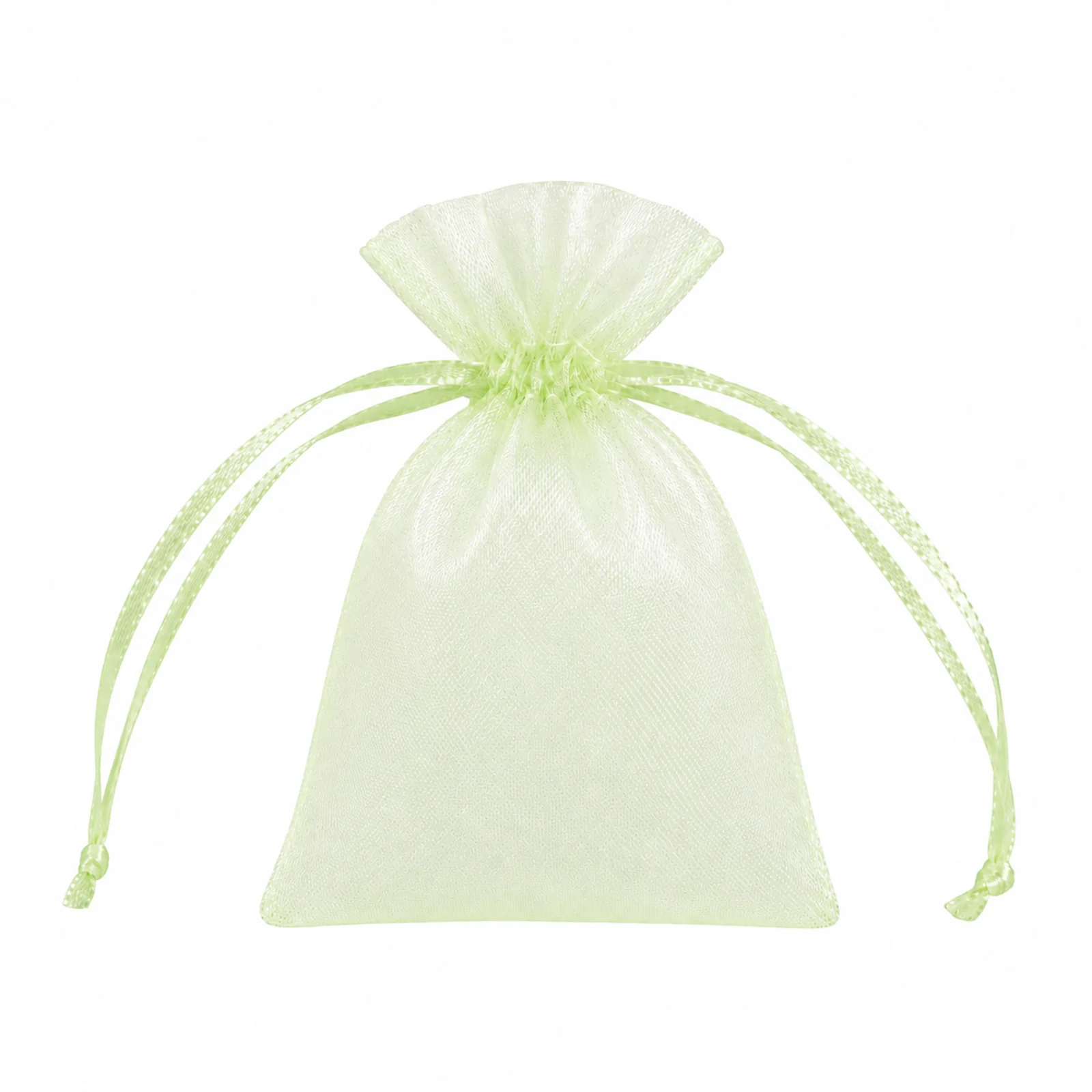 100 Pack Mint Organza Drawstring Favor Bags 3" x 4" – Wedding Party Gift Bags - Image 2