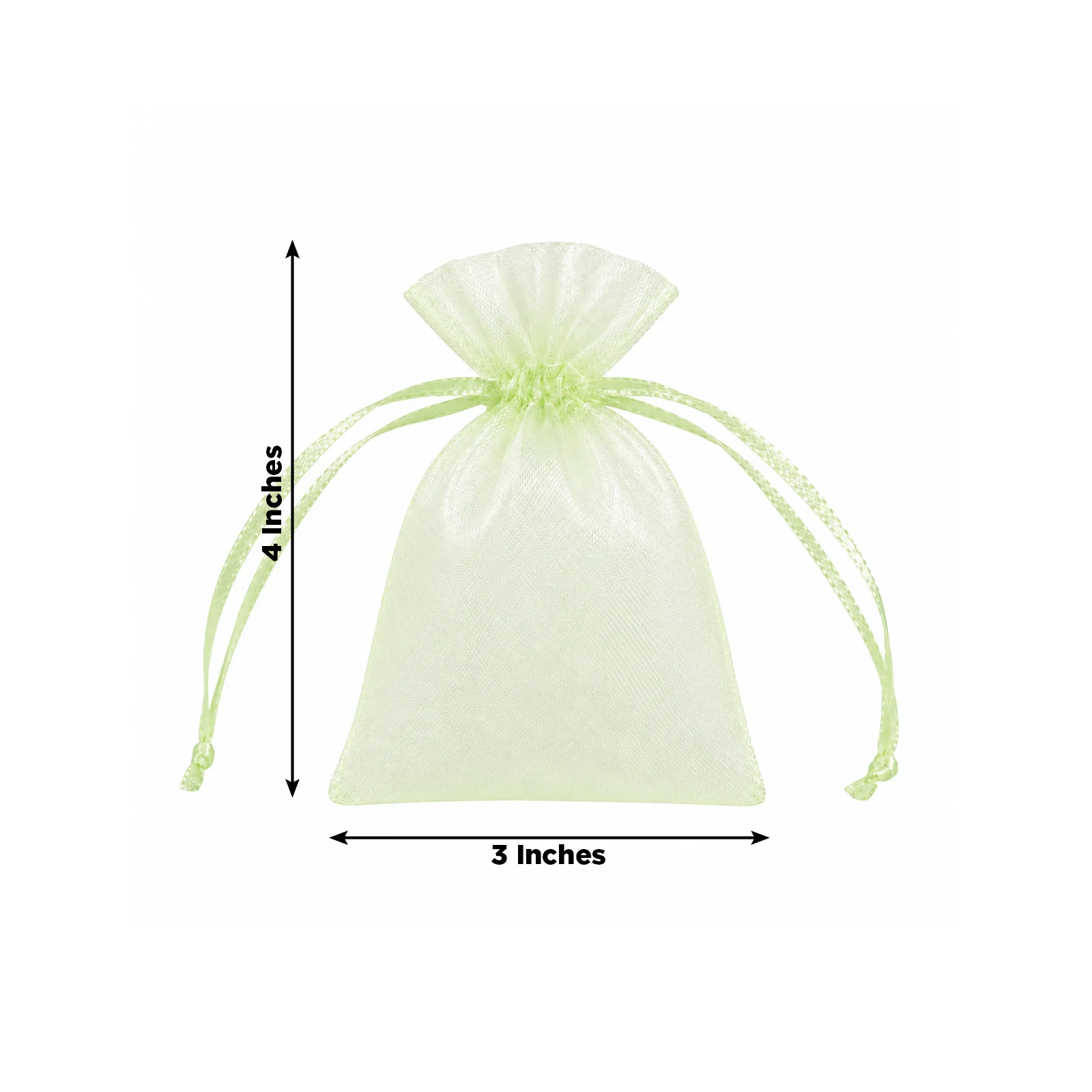 100 Pack Mint Organza Drawstring Favor Bags 3" x 4" – Wedding Party Gift Bags - Image 3