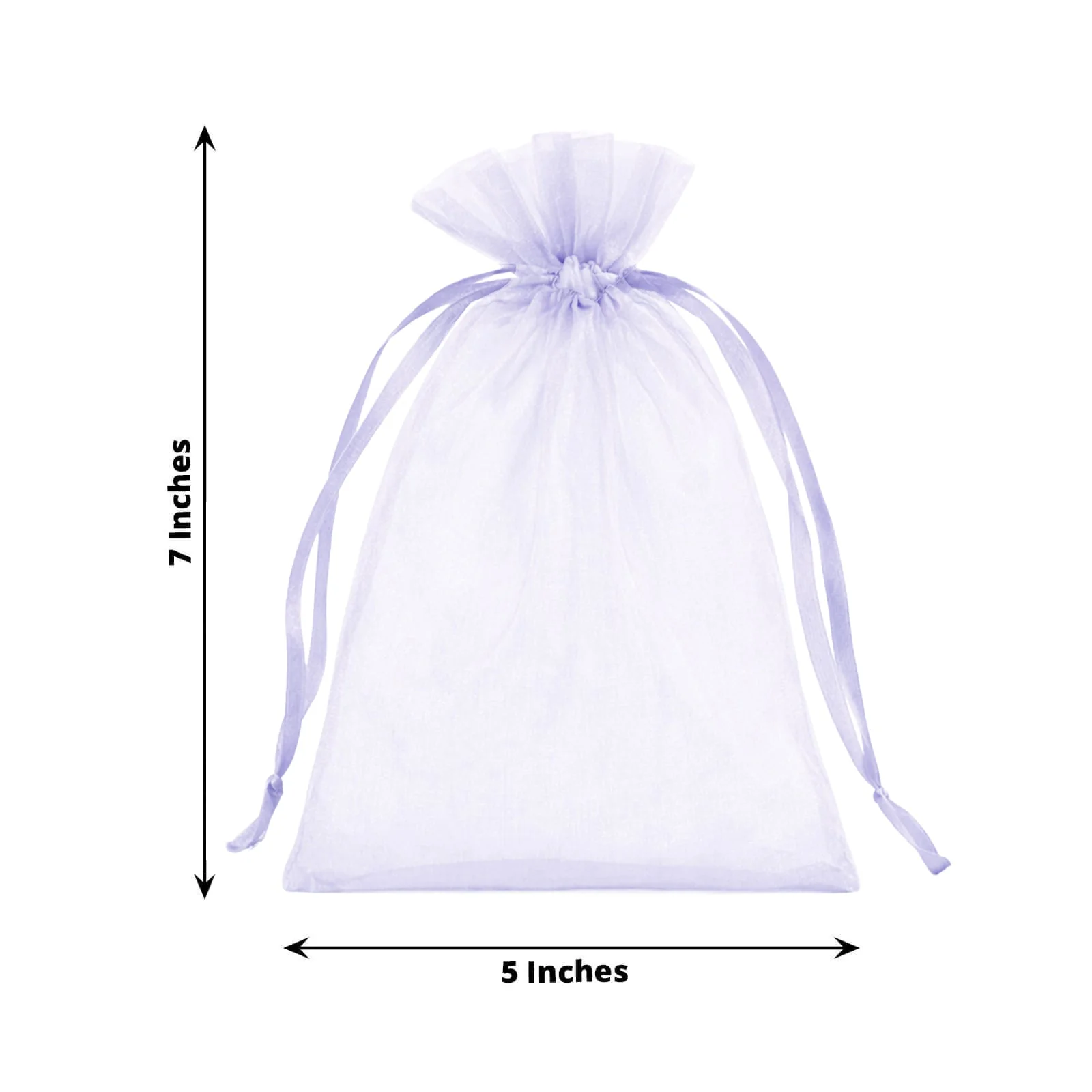 100 Pack Lavender Lilac Organza Drawstring Gift Bags, 5" x 7" – Wedding Party Favor Bags - Image 3