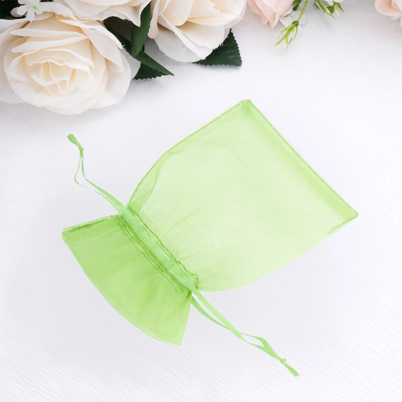 100 Pack Mint Organza Drawstring Gift Bags, 4" x 6" – Wedding Party Favor Bags - Image 10