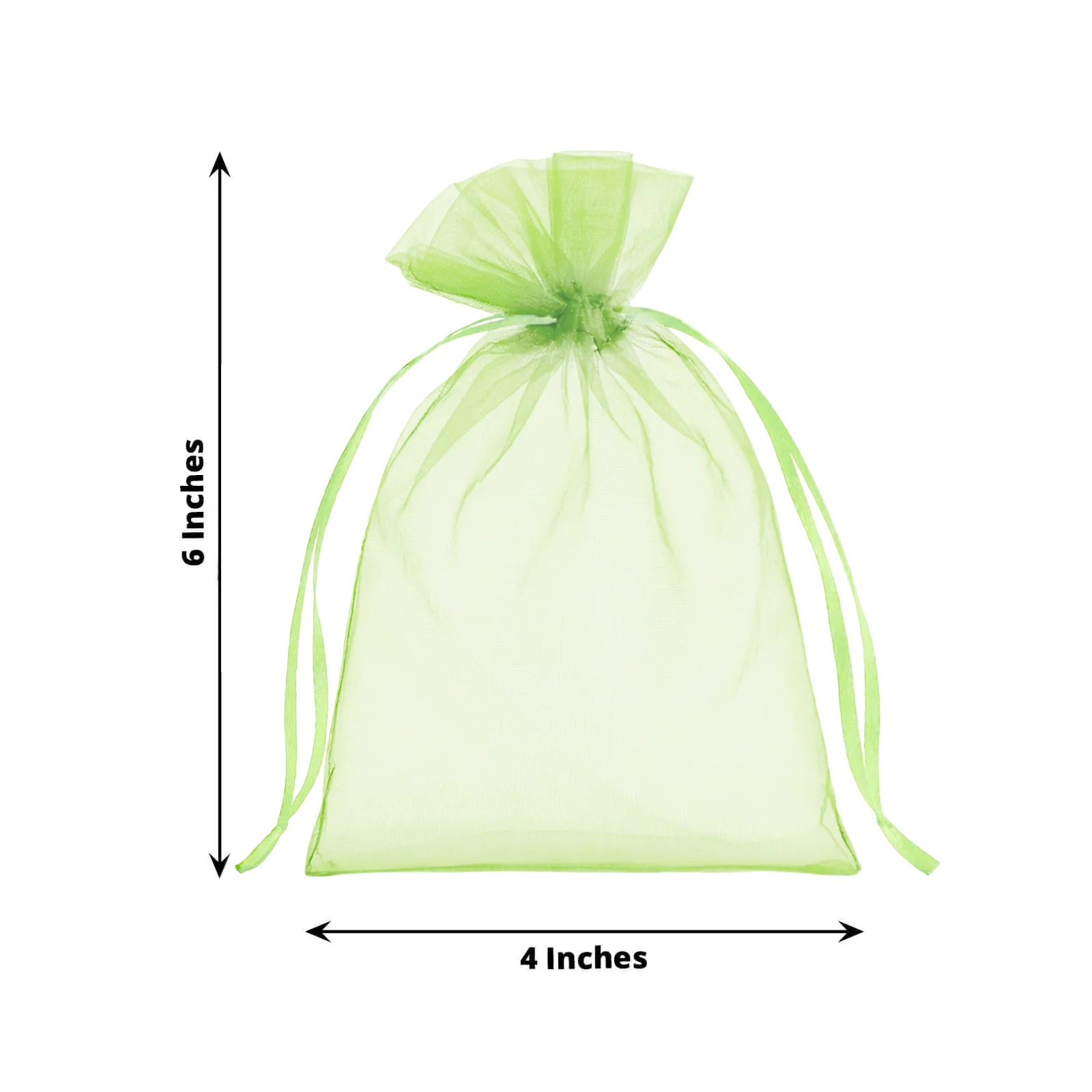 100 Pack Mint Organza Drawstring Gift Bags, 4" x 6" – Wedding Party Favor Bags - Image 3