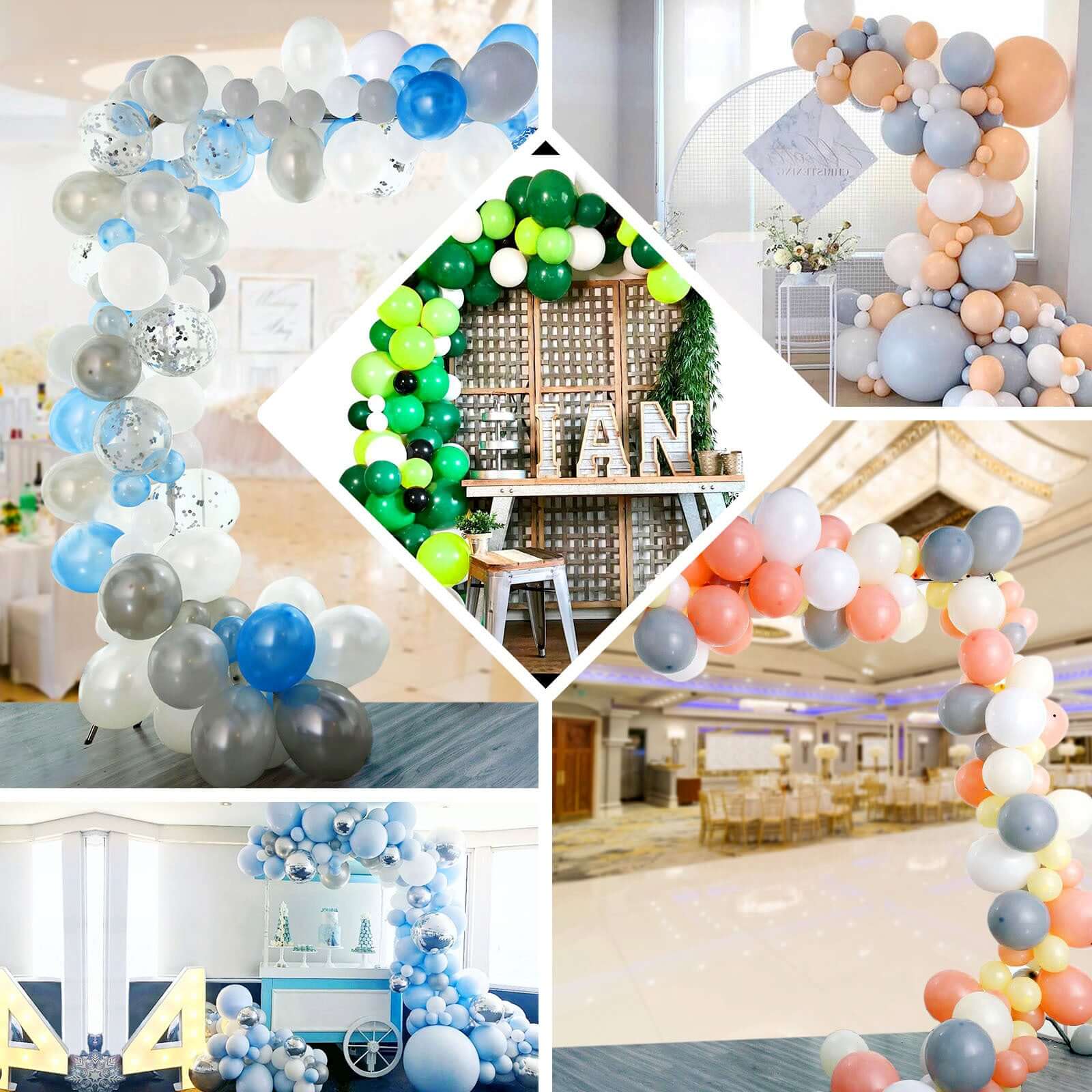 101 Pack Green, Gold and Silver DIY Balloon Garland Arch Party Kit, Double Layer Latex Balloons - Image 5