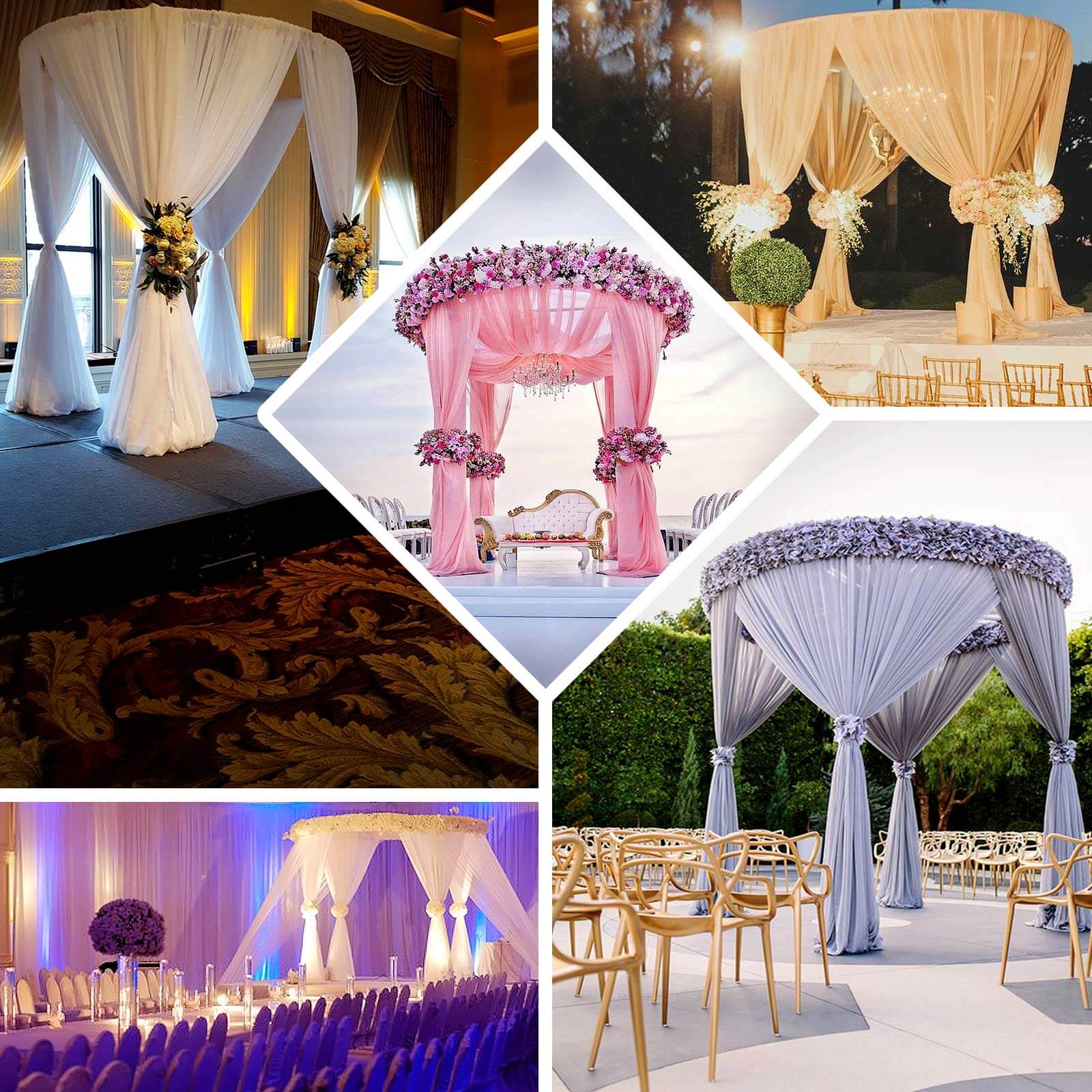 Adjustable 4-Post Circular Black Metal Wedding Event Arch Stand, Round Backdrop Canopy Frame Chuppah 10ft - Image 5