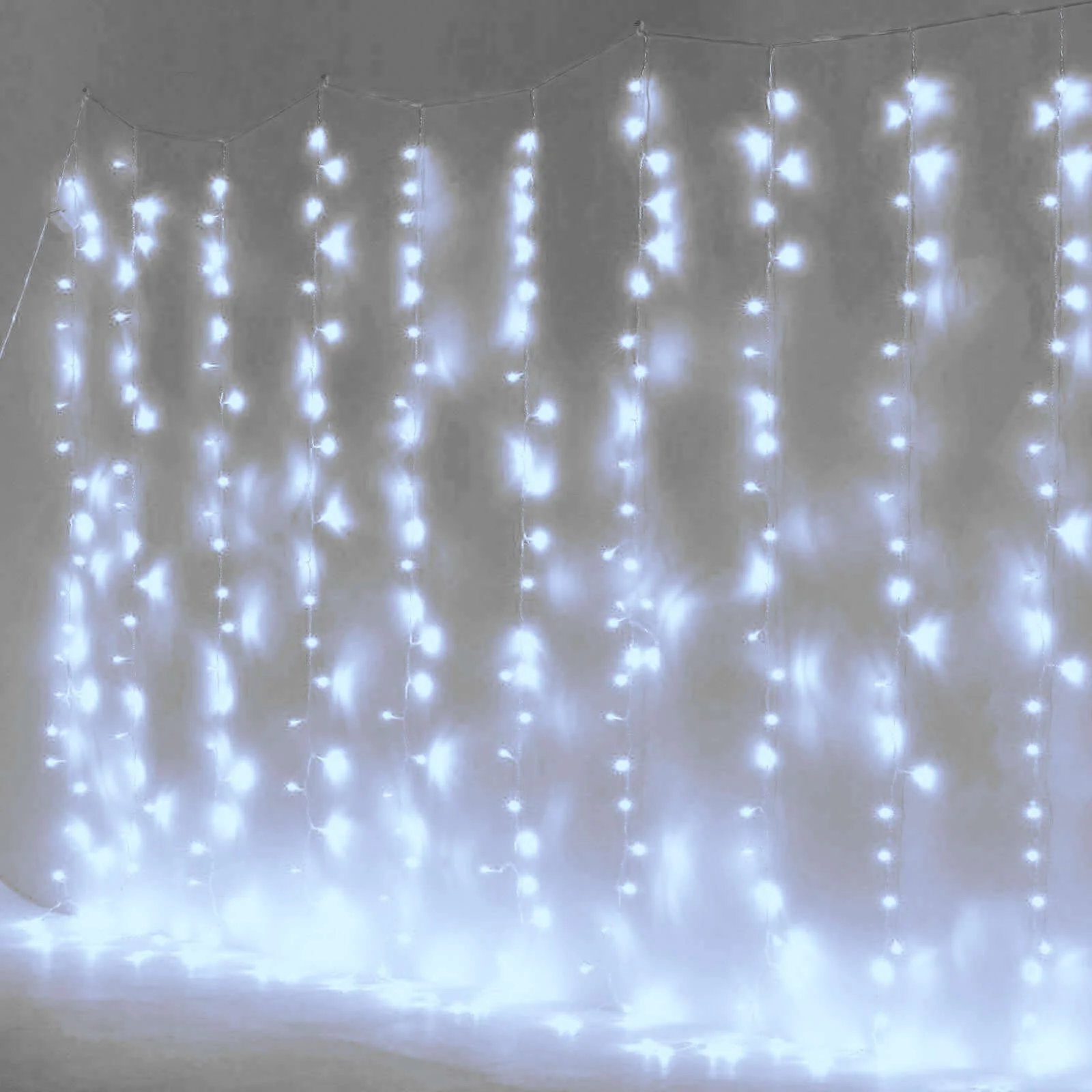 Cool White 300 LED Icicle Curtain String Lights 10ft with 8 Modes & Inline Memory Controller - Image 7