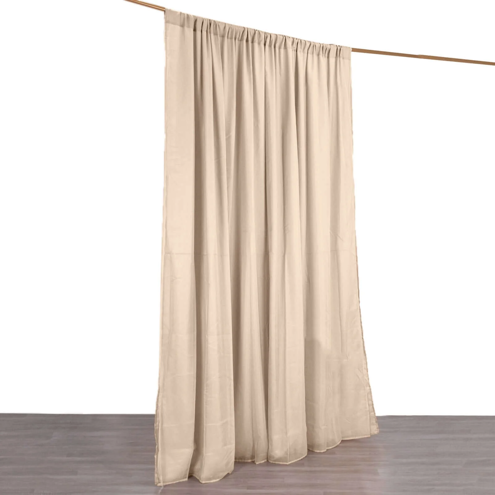 Nude Chiffon Polyester Backdrop Drape Curtain, Dual Layer Event Divider Panel with Rod Pockets - 10ftx10ft - Image 7
