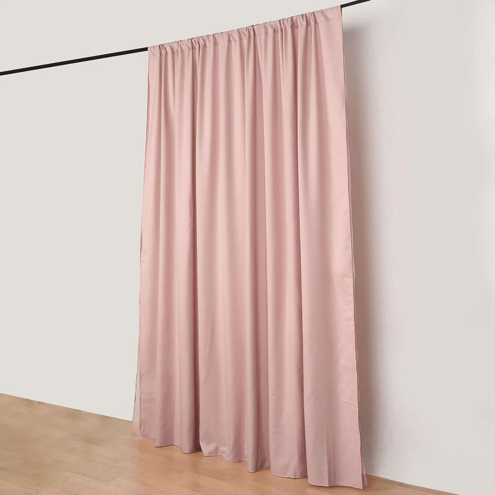 Dusty Rose Chiffon Polyester Backdrop Drape Curtain, Dual Layer Event Divider Panel with Rod Pockets - 10ftx10ft - Image 6