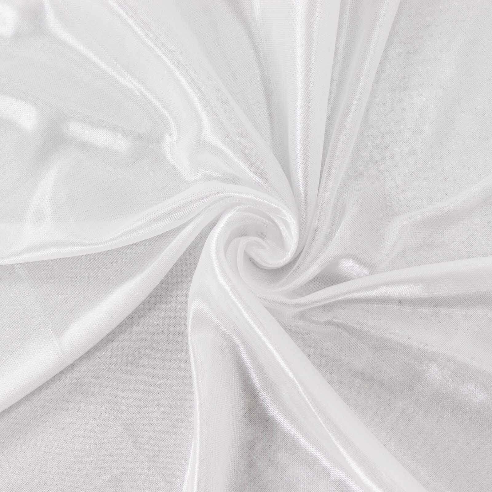 White Double Drape Pleated Satin Divider Backdrop Curtain Panel, Glossy Photo Booth Event Drapes - 10ftx10ft - Image 7