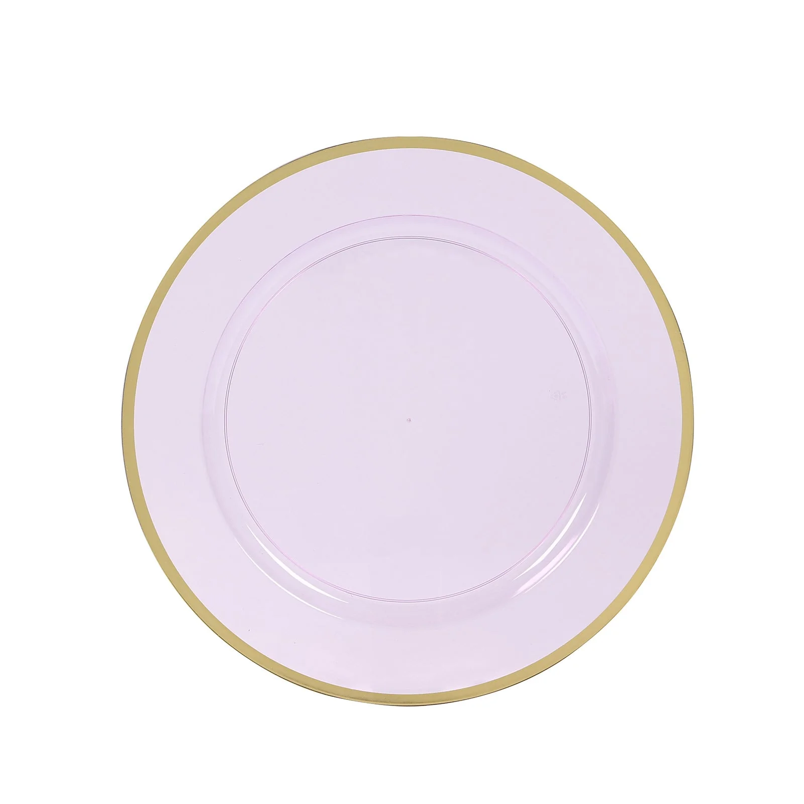 10 Pack Purple Economy Plastic Charger Plates With Gold Rim, Round Transparent Dinner Chargers Event Tabletop Decor - 12" - Image 5
