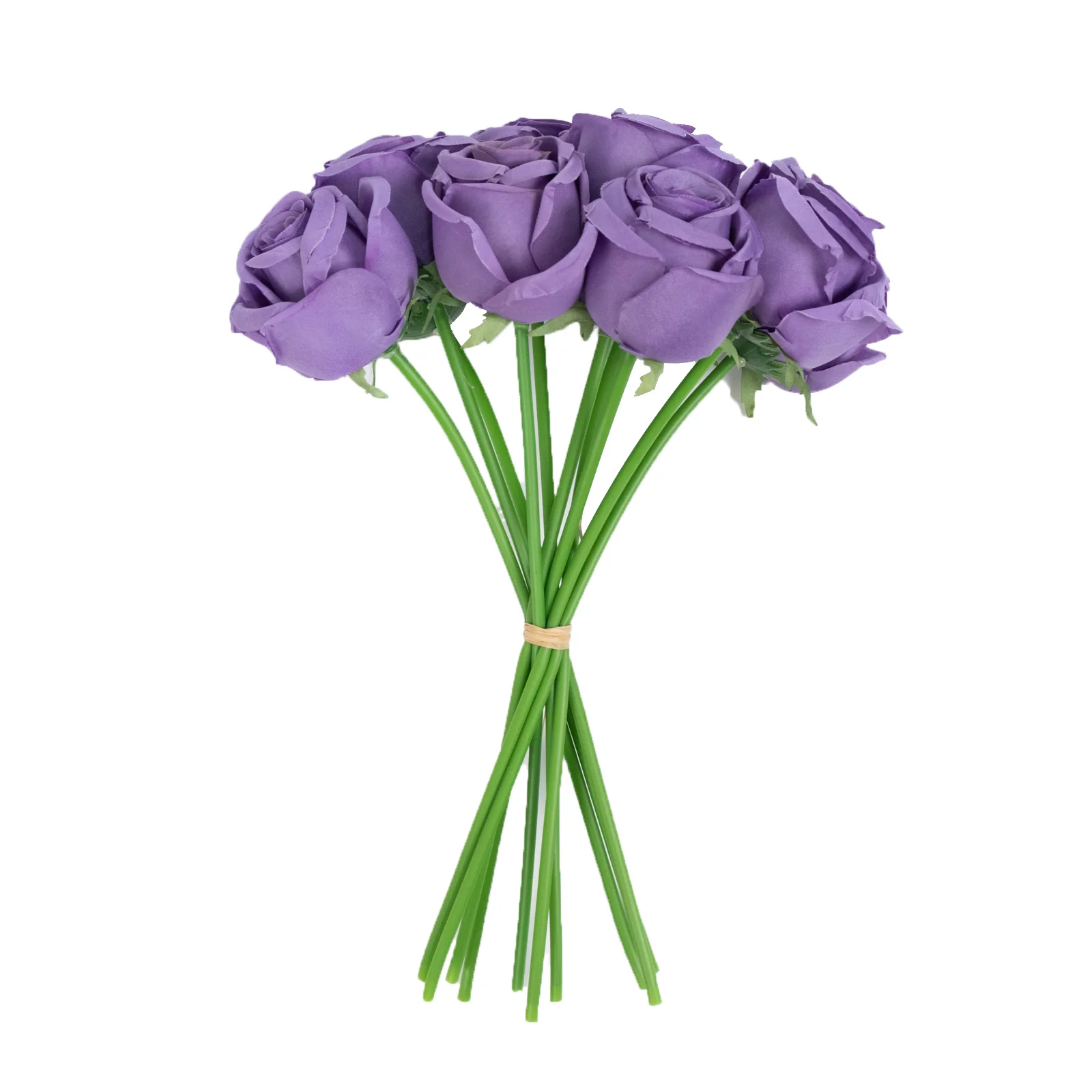 10 Pcs Purple Silk Roses - Realistic 12" Artificial Flowers for Arrangements & Bouquets - Image 9