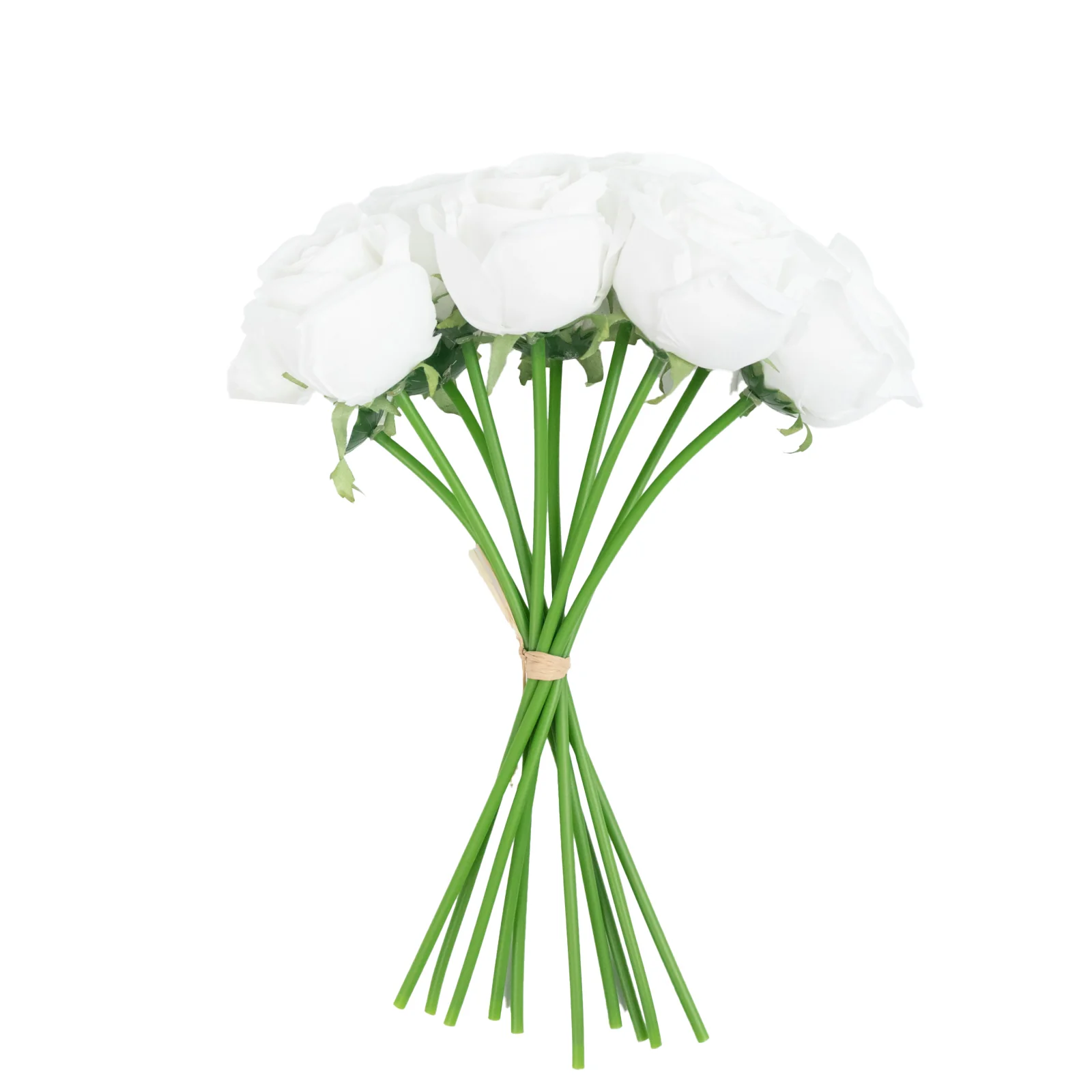 10 Pcs White Silk Roses - Realistic 12" Artificial Flowers for Arrangements & Bouquets - Image 9