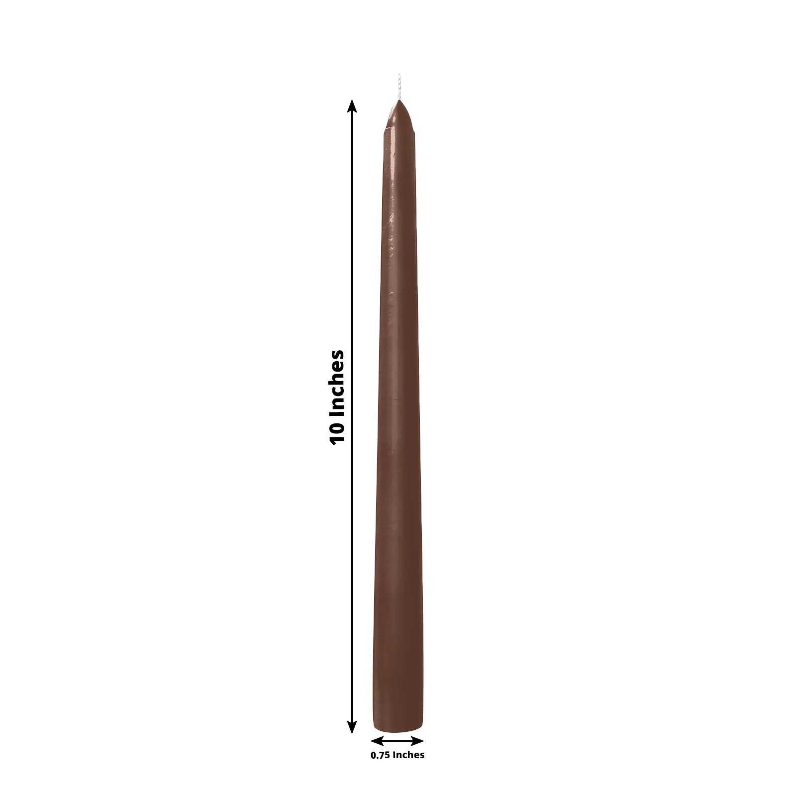 10-Pack Taper Candles 10" Premium Wax Design Cinnamon Brown - Unscented Candles - Image 3