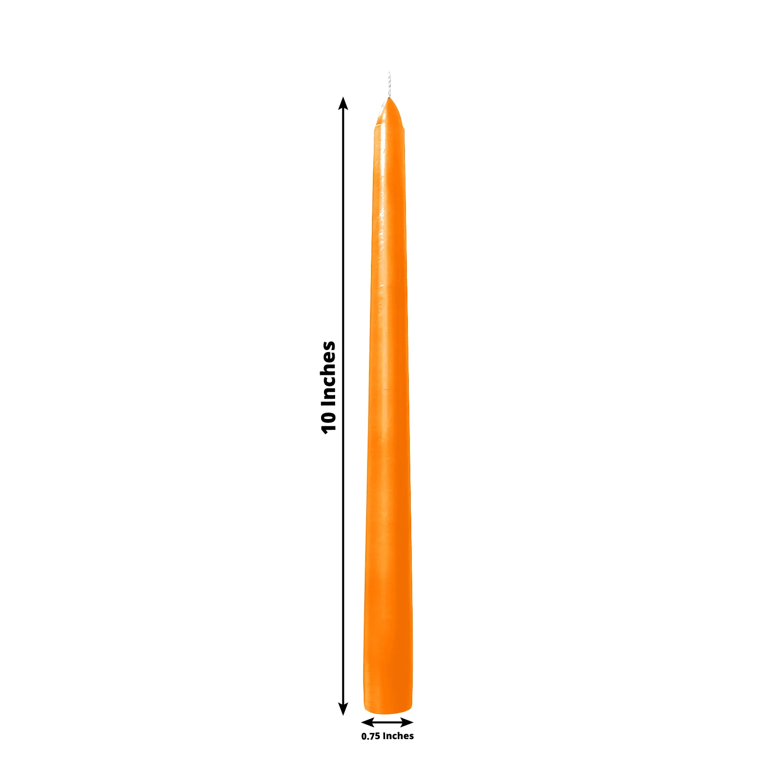 10-Pack Taper Candles 10" Premium Wax Design Orange - Unscented Candles - Image 3