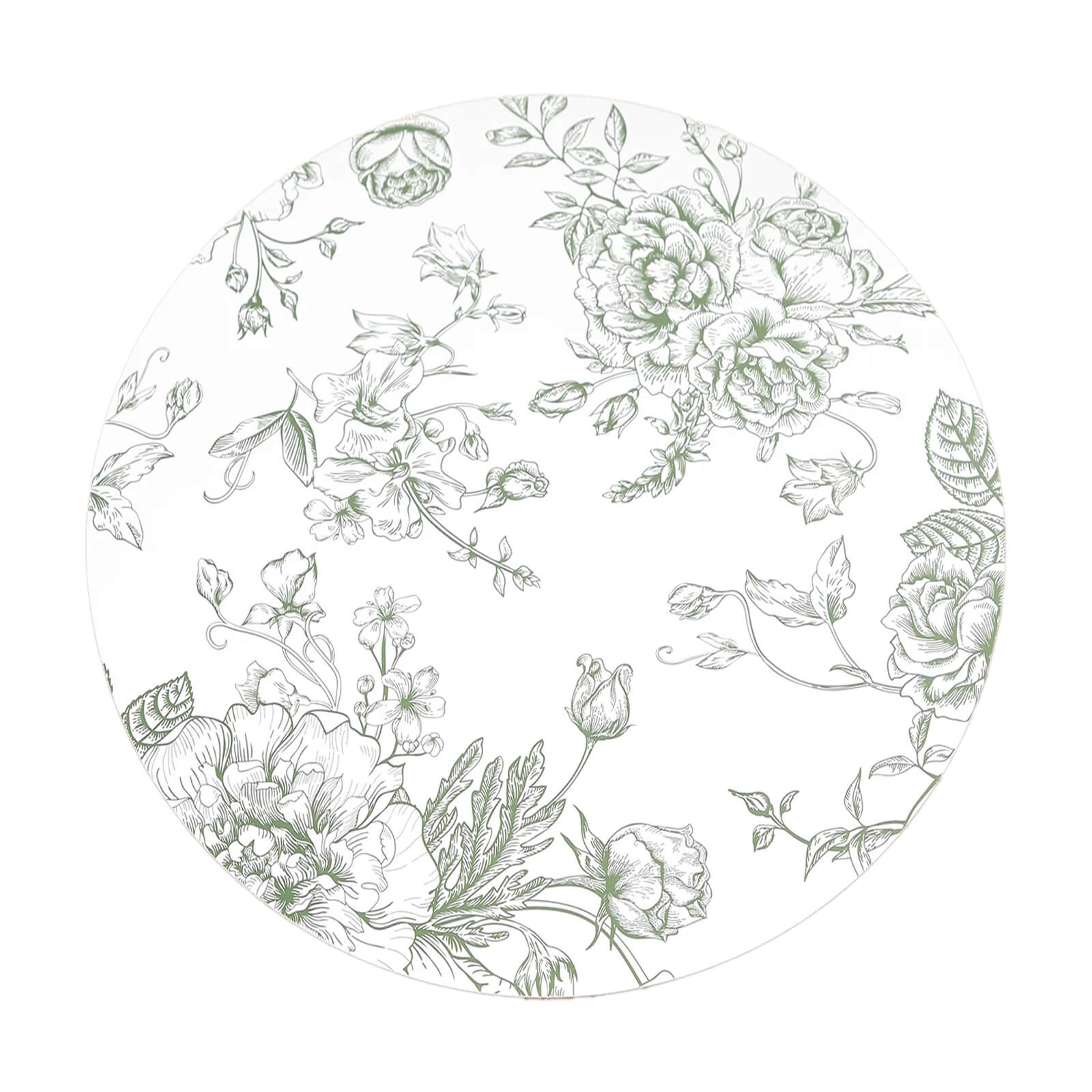 10-Pack Disposable Table Placemats in French Toile Print 13" in  Matte White/Sage Green - Classy Cardboard Placemats for Dinner Parties & Banquets - Image 8