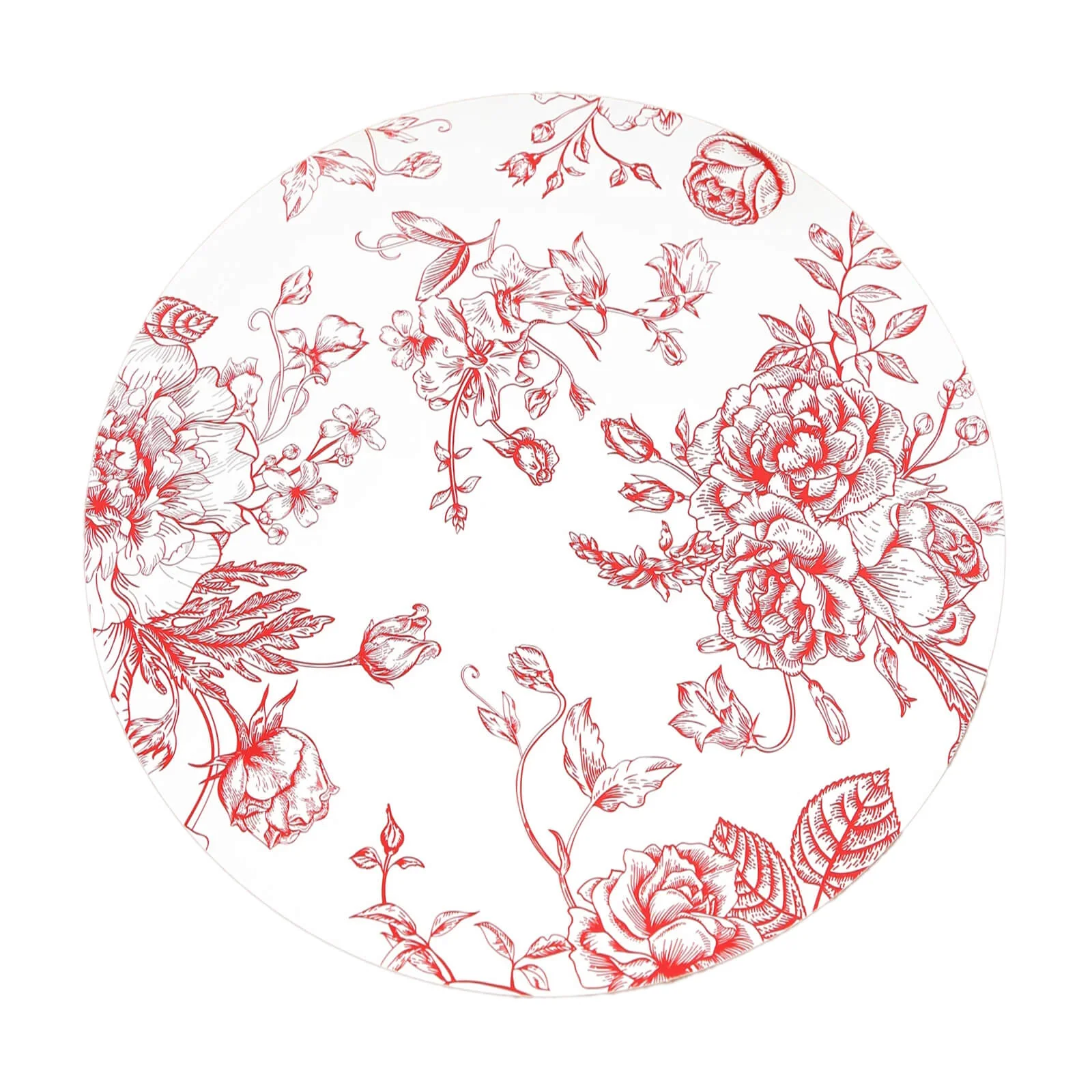 10-Pack Disposable Table Placemats in French Toile Print 13" in Matte White/Red - Classy Cardboard Placemats for Dinner Parties & Banquets - Image 8