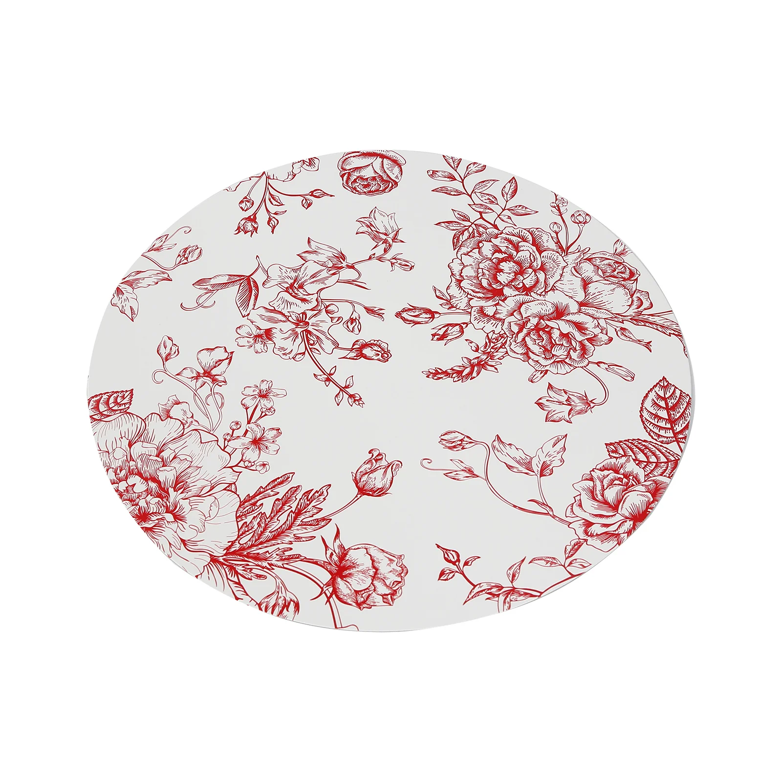 10-Pack Disposable Table Placemats in French Toile Print 13" in Matte White/Red - Classy Cardboard Placemats for Dinner Parties & Banquets - Image 9