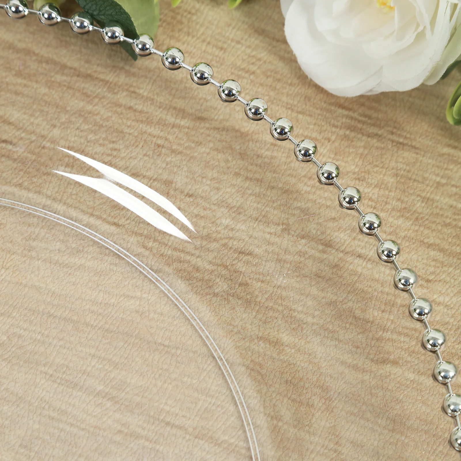 10-Pack Economy Plastic Charger Plates 13" Round Clear with Silver Beaded Rim - Stylish Dinner Party Serving Plates - Image 9