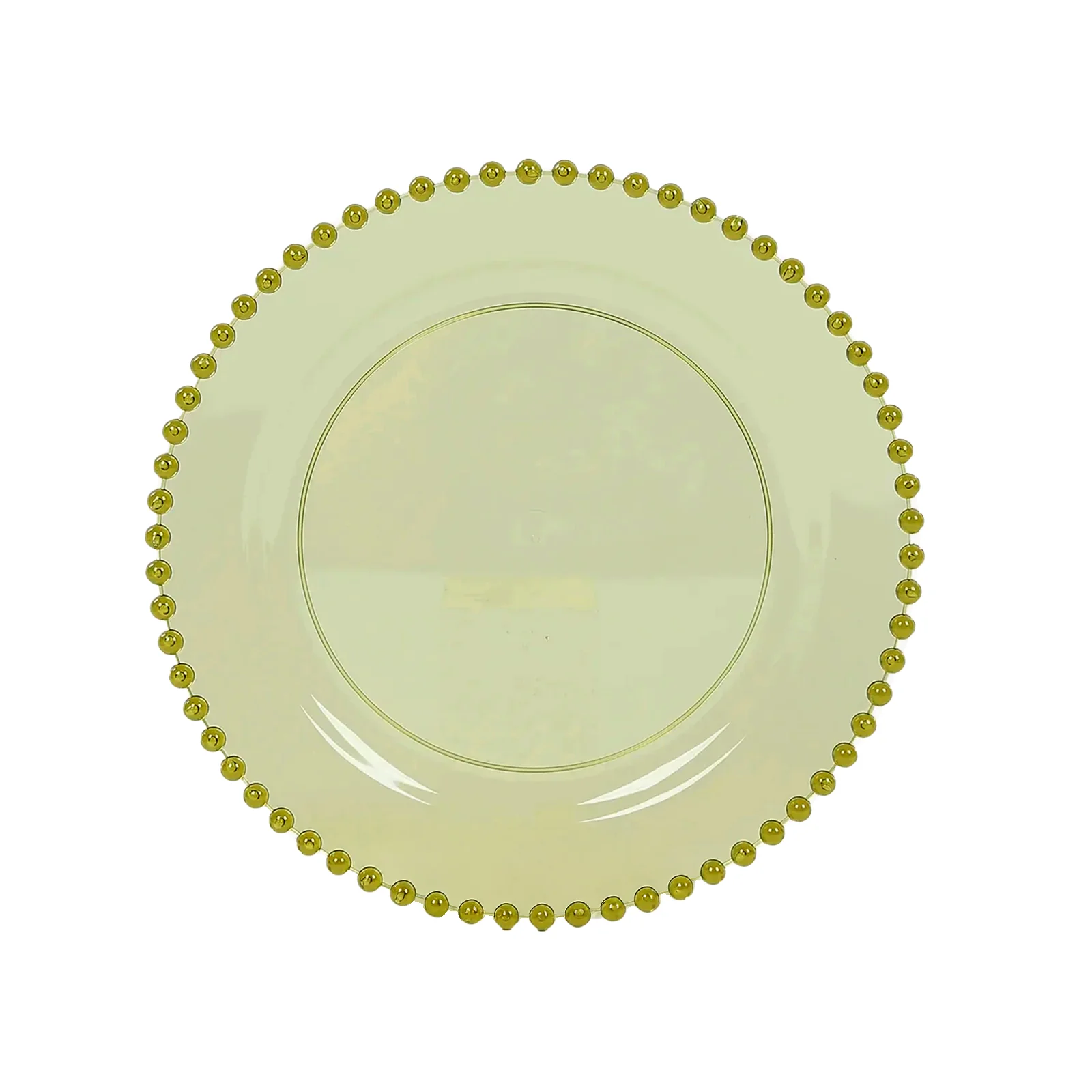 10-Pack Plastic Dessert Appetizer Plates in Transparent Dusty Sage Green with Beaded Rim, Disposable Round Salad Party Plates 8" - Image 6